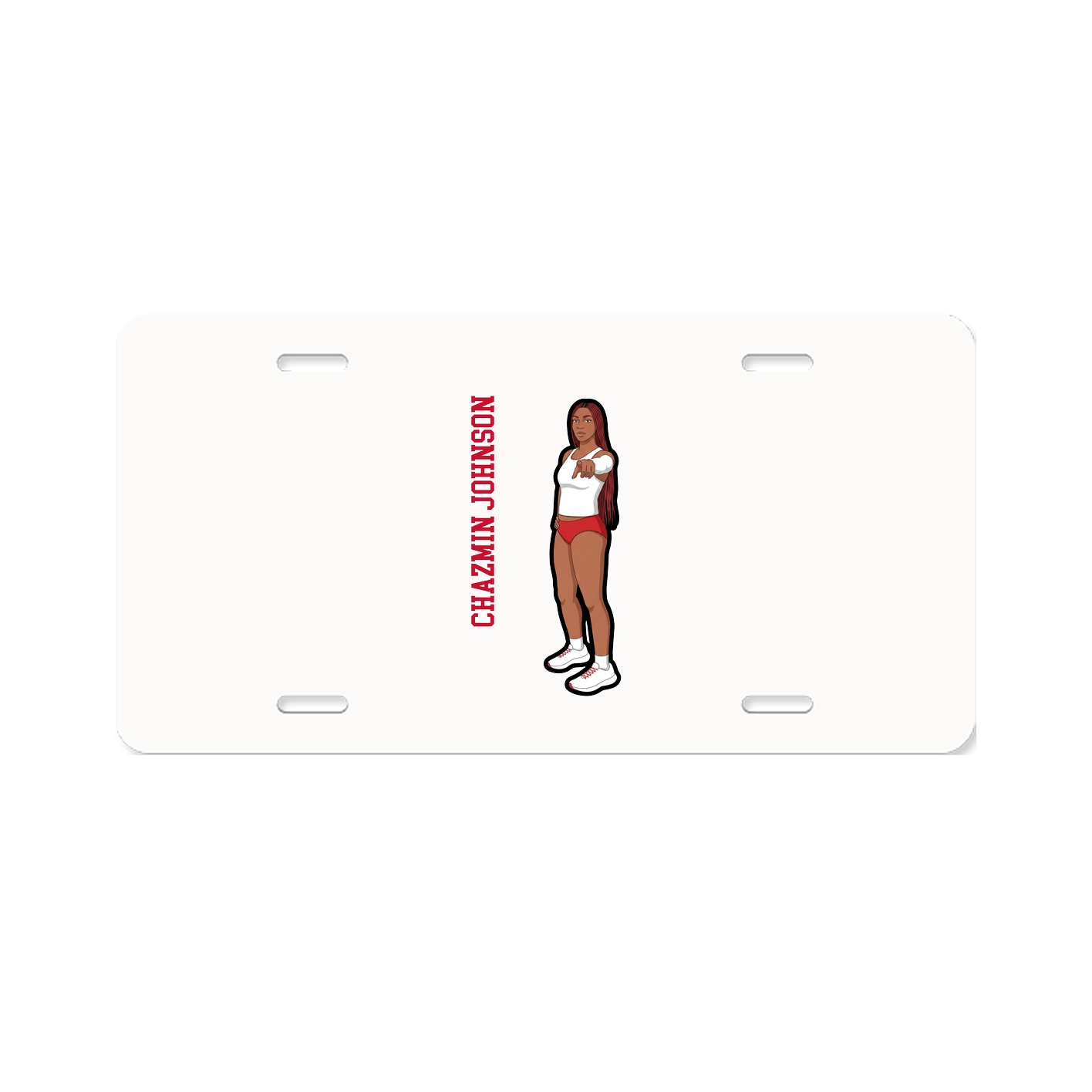 License Plate — Name Vertical in Classic