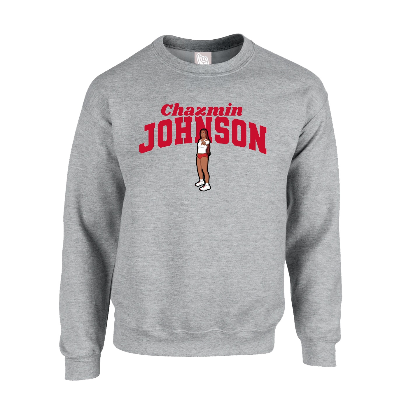 Fleece Crew — Signature Arch in Grey