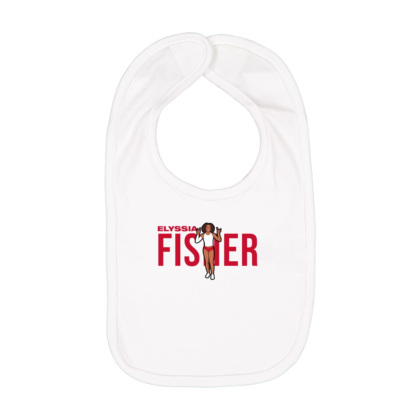 Infant Bib — Player Name in White