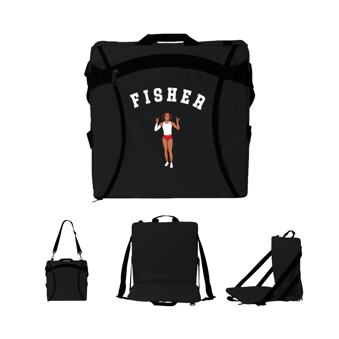 Folding Stadium Seat — Shirsey Arch in Black