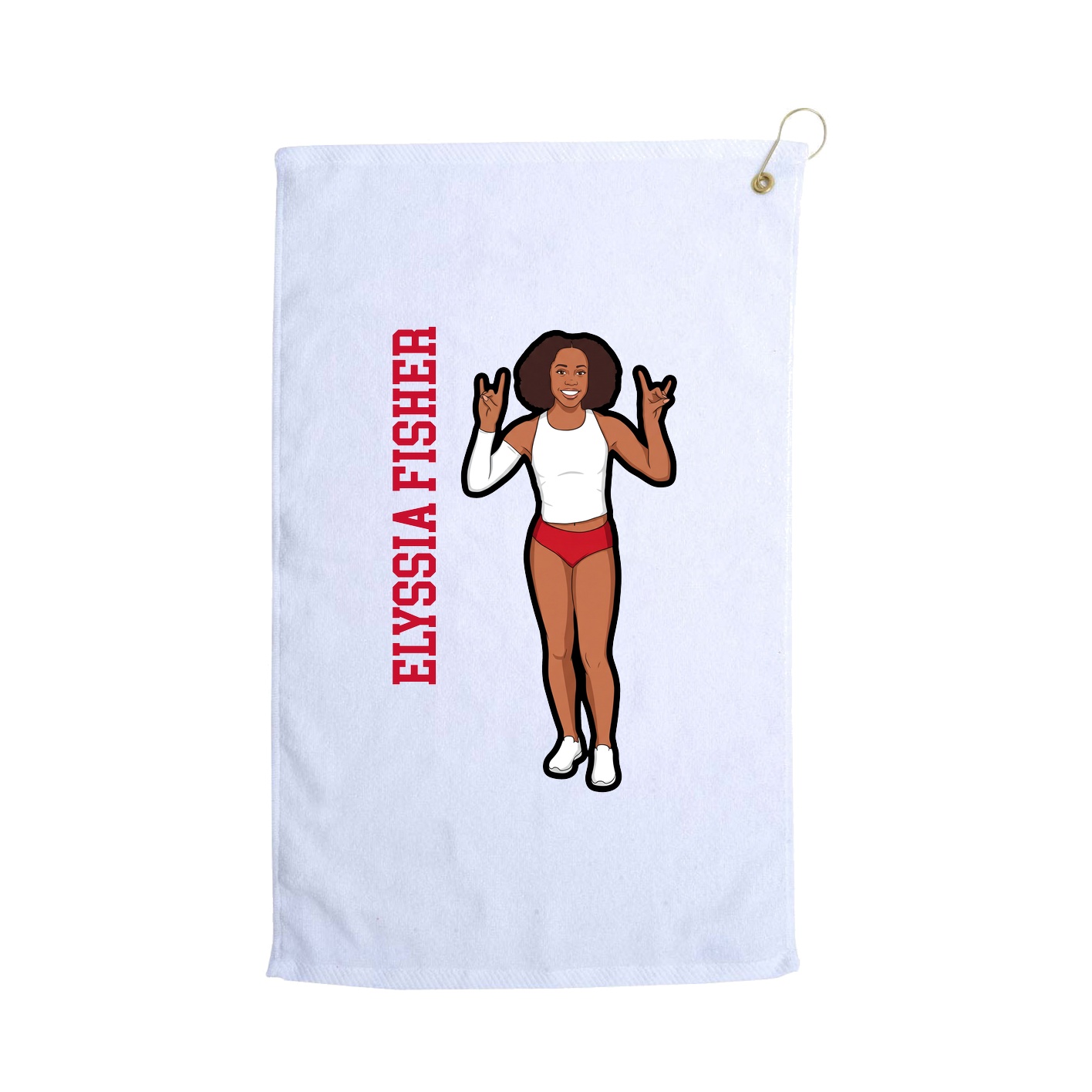 Golf Towel — Name Vertical in White