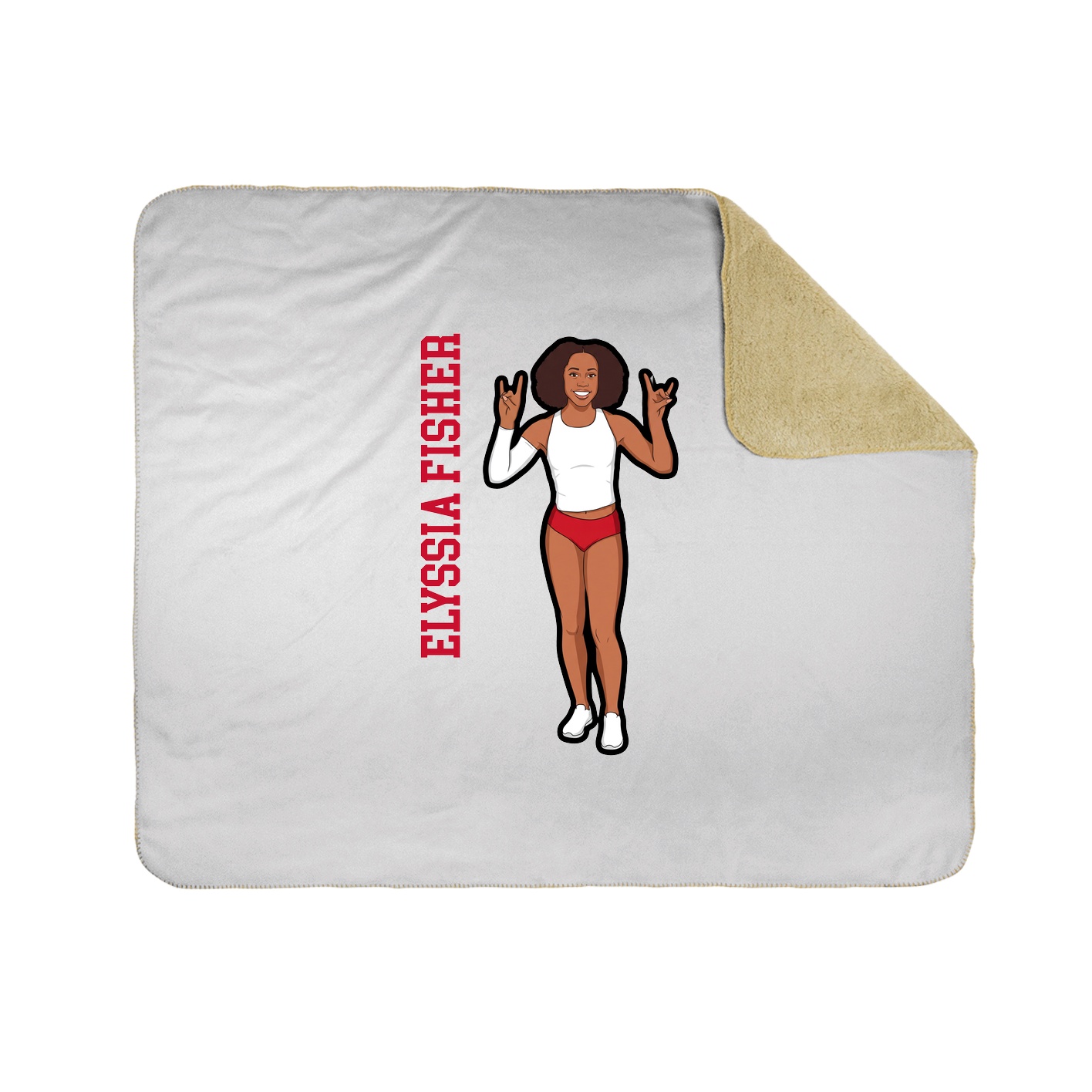 Throw Blanket — Name Vertical in White