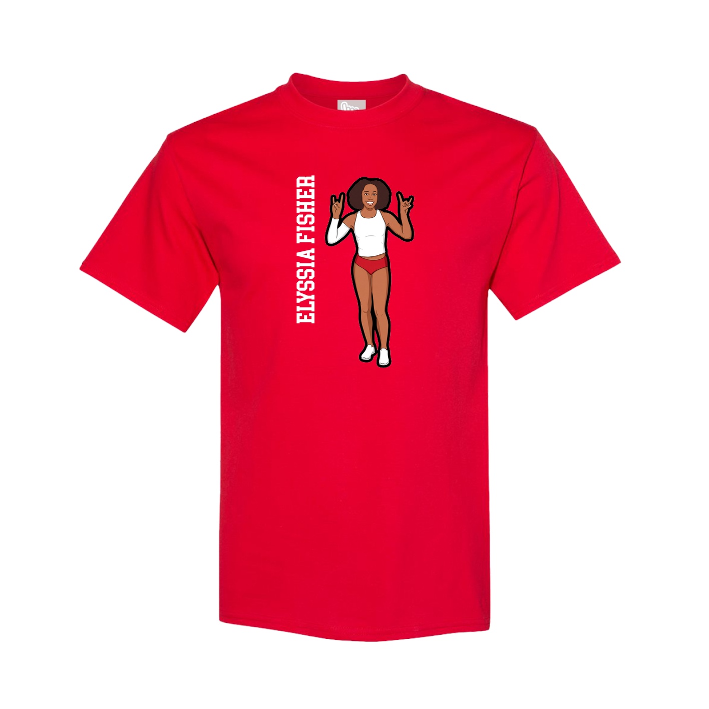 Tee — Name Vertical in Red