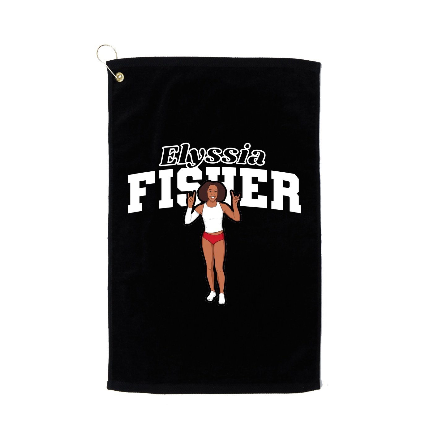 Golf Towel — Name Arch in Black