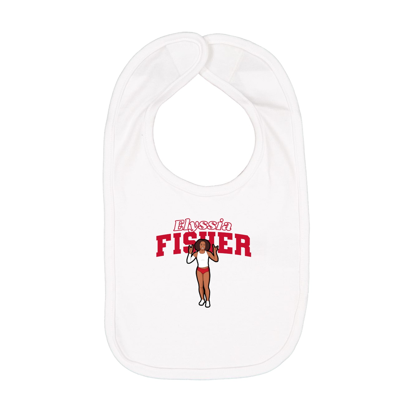 Infant Bib — Name Arch in White