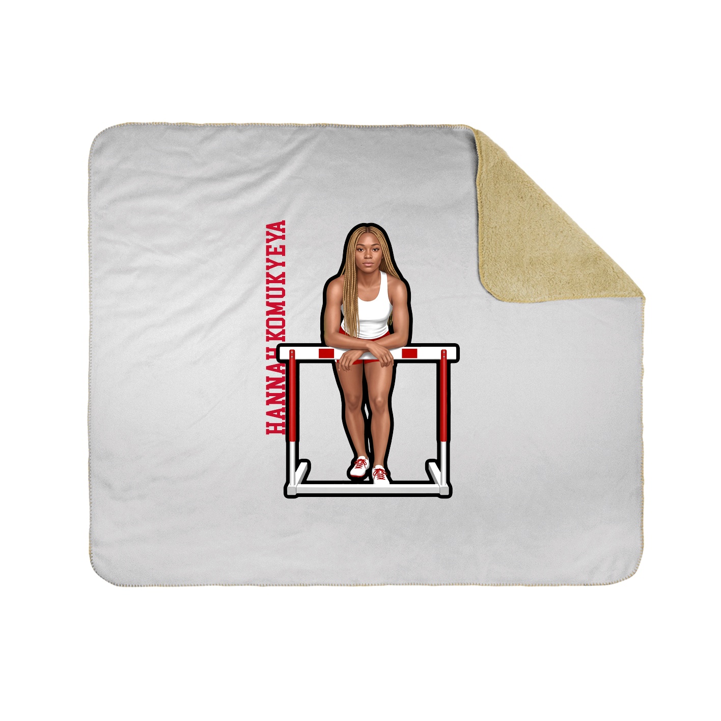 Throw Blanket — Name Vertical in White