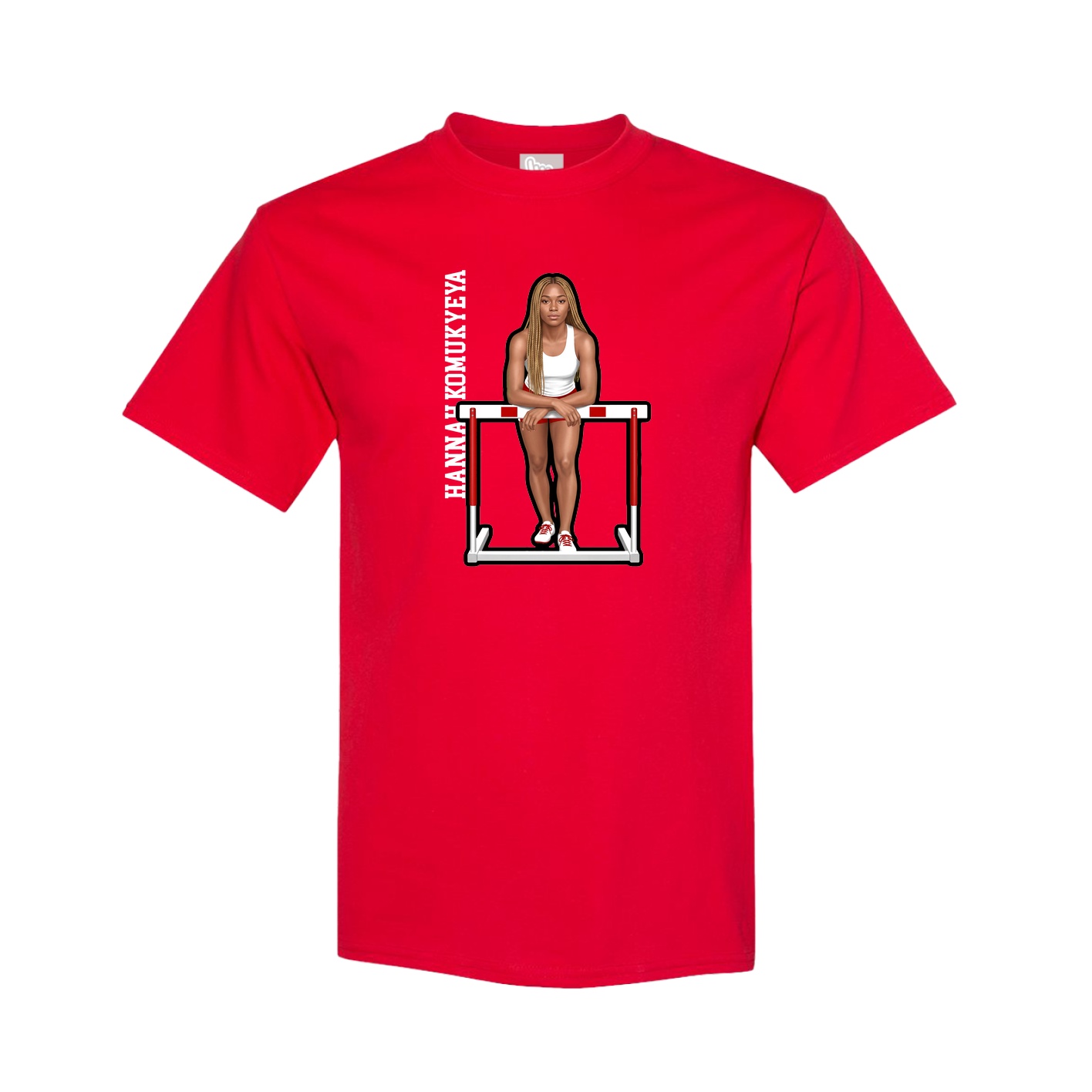 Youth Tee — Name Vertical in Red