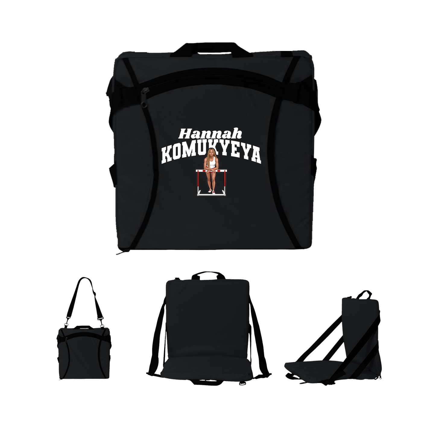 Folding Stadium Seat — Signature Arch in Black