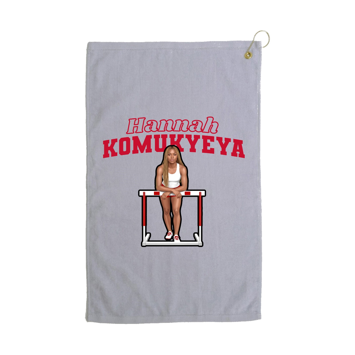 Golf Towel — Name Arch in Grey