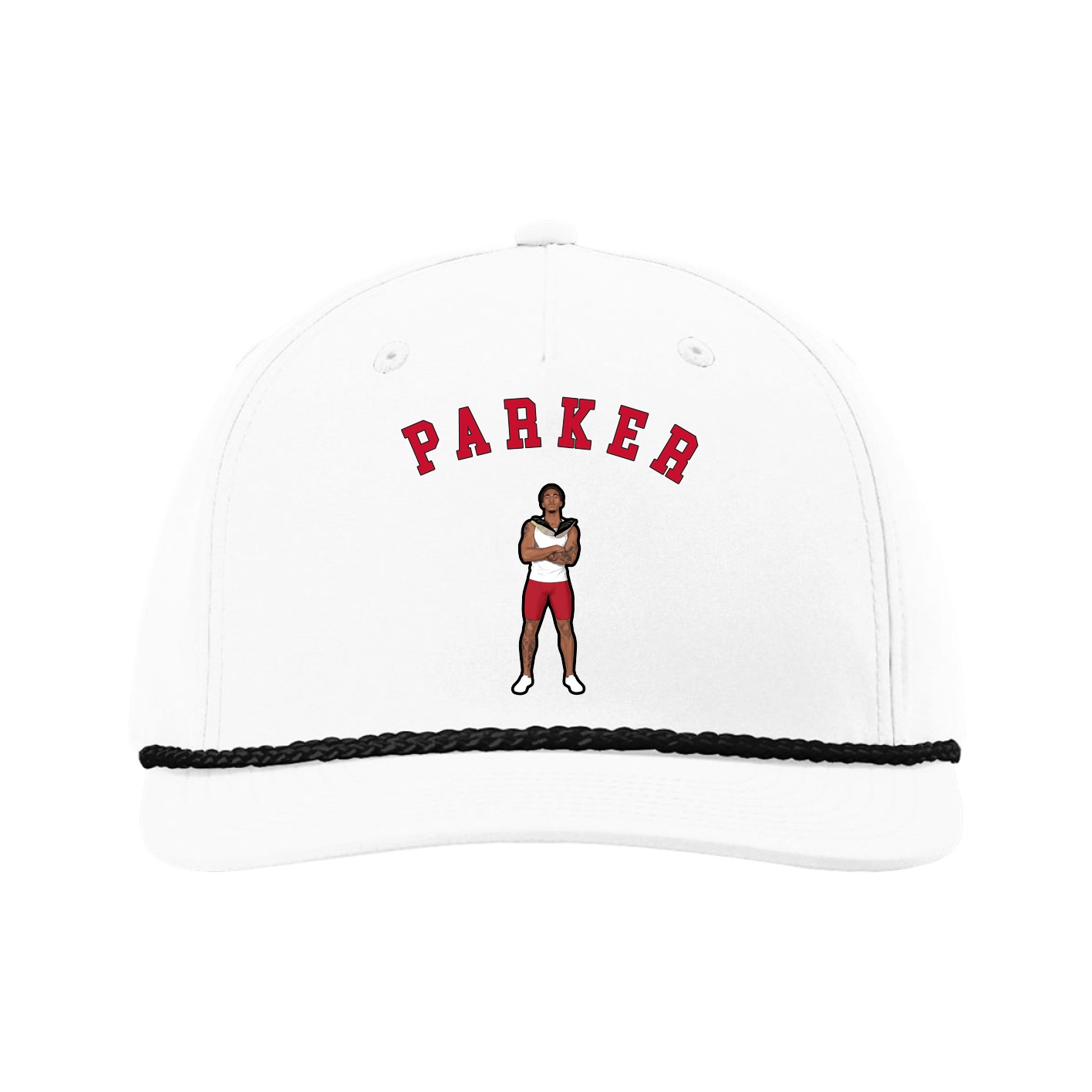 Five-Panel Classic Rope Cap — Shirsey Arch in White