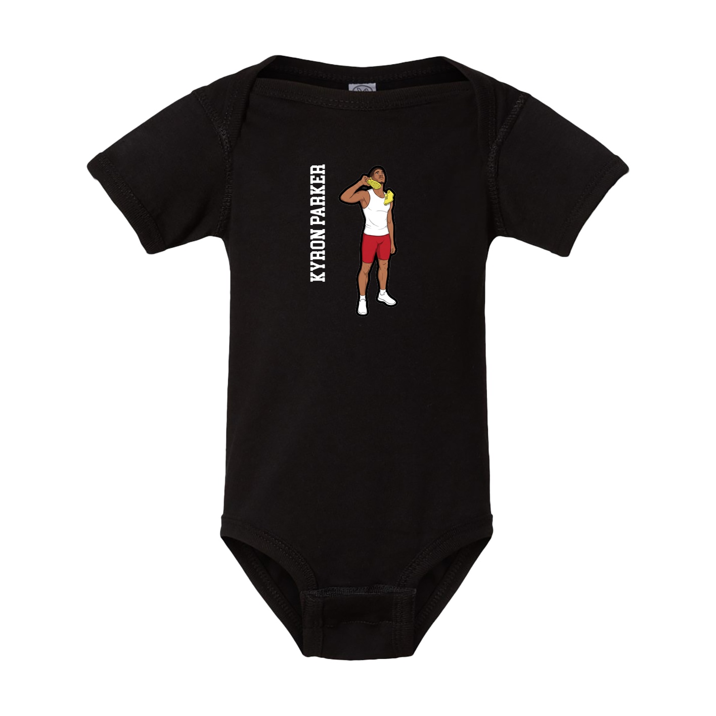 Baby Onesie — Name Vertical in Black