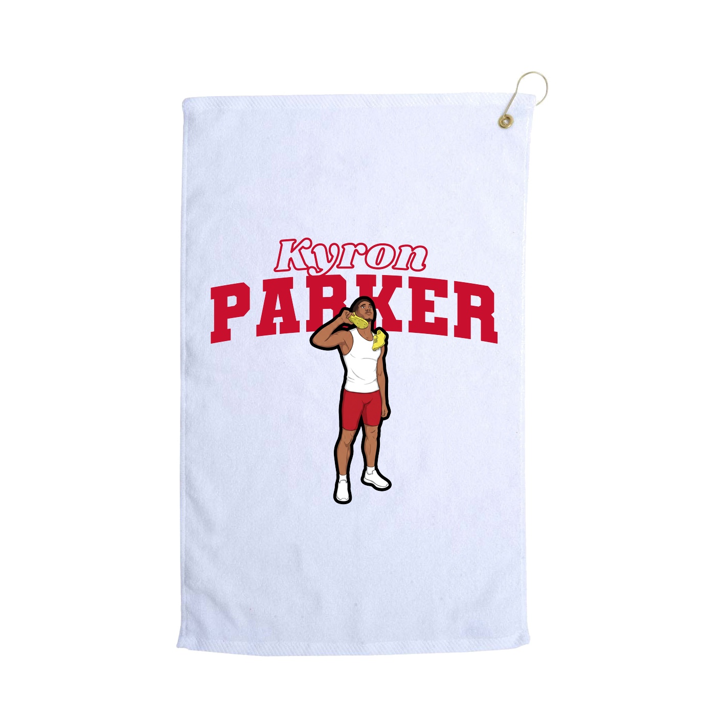 Golf Towel — Name Arch in White