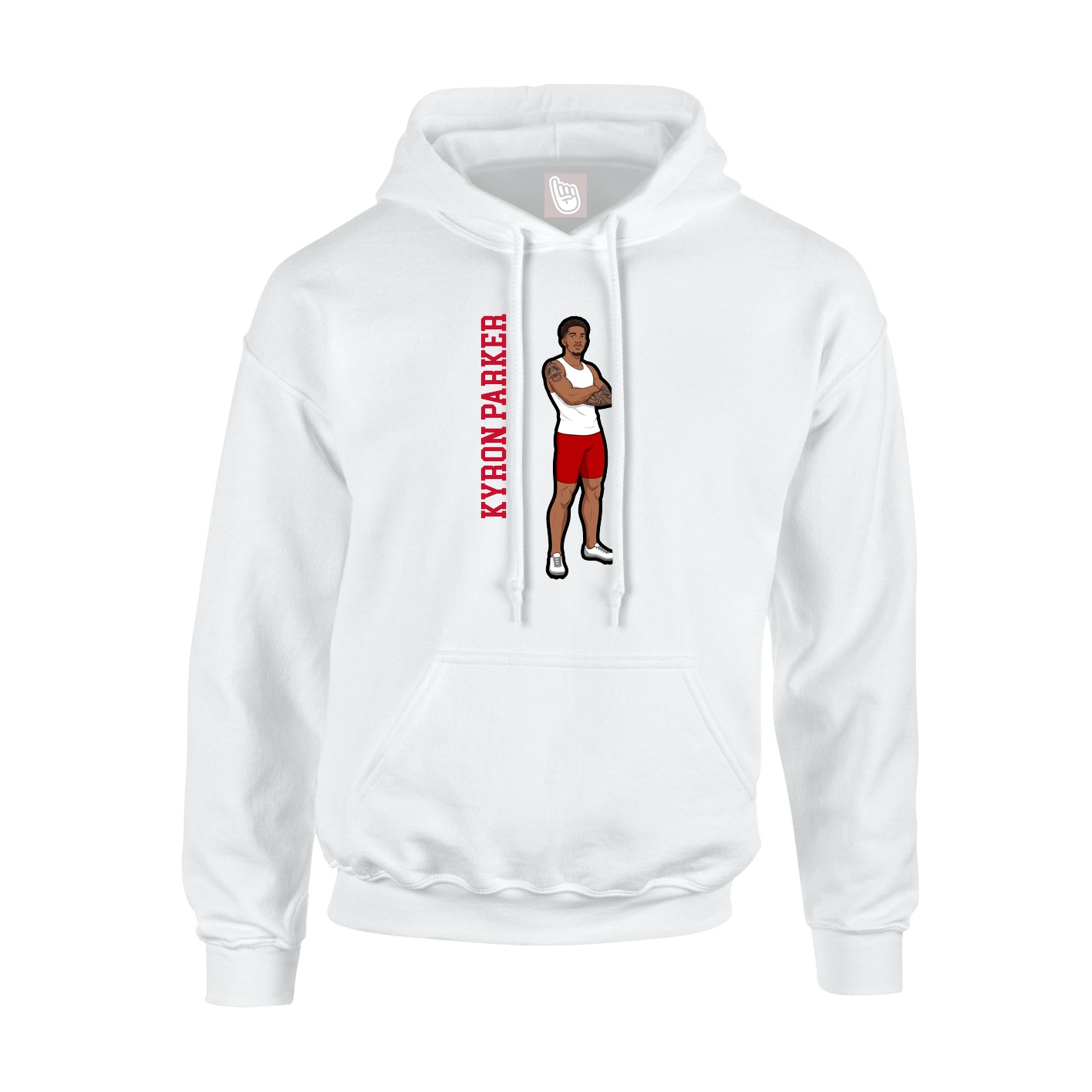 Hoodie — Name Vertical in White