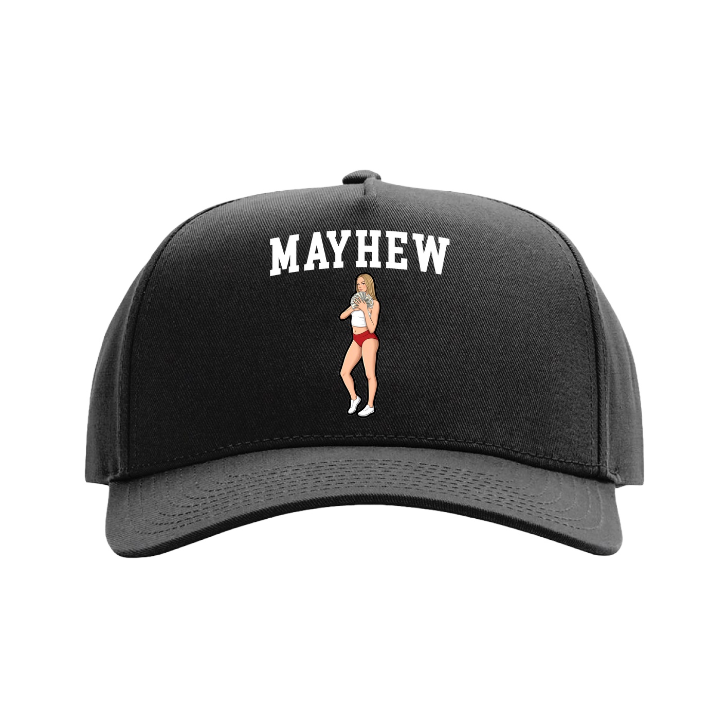 Full Fabric Five-Panel Champ Cap — Shirsey in Black