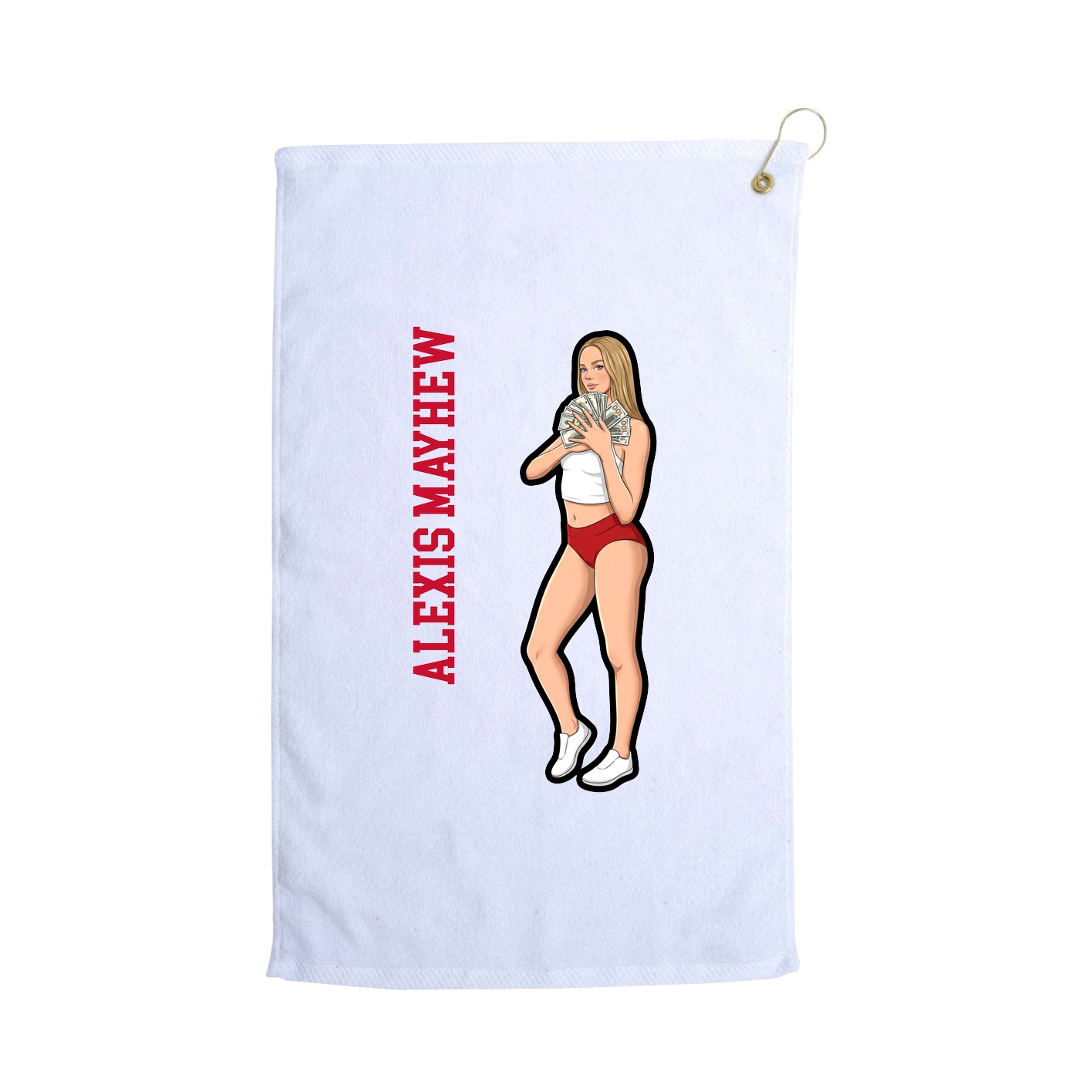 Golf Towel — Name Vertical in White