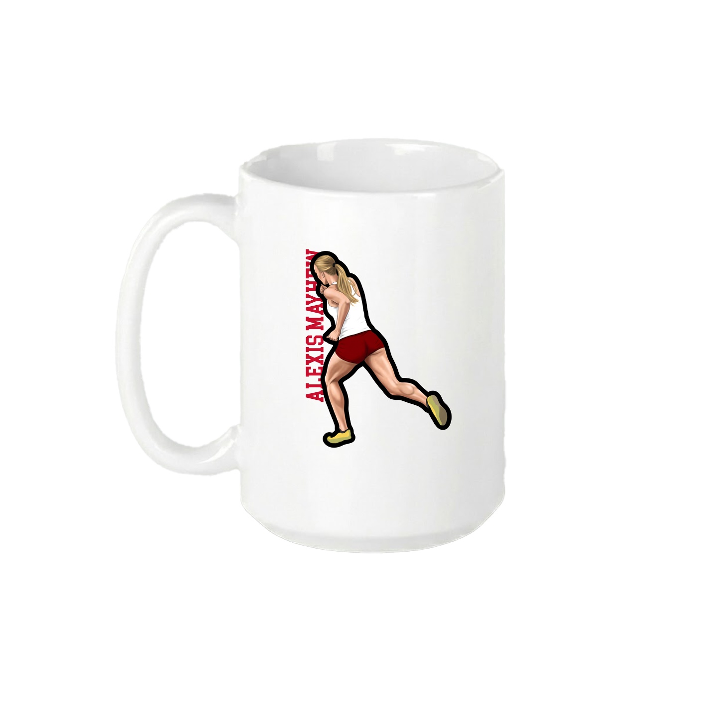 15oz Coffee Mug — Name Vertical in White