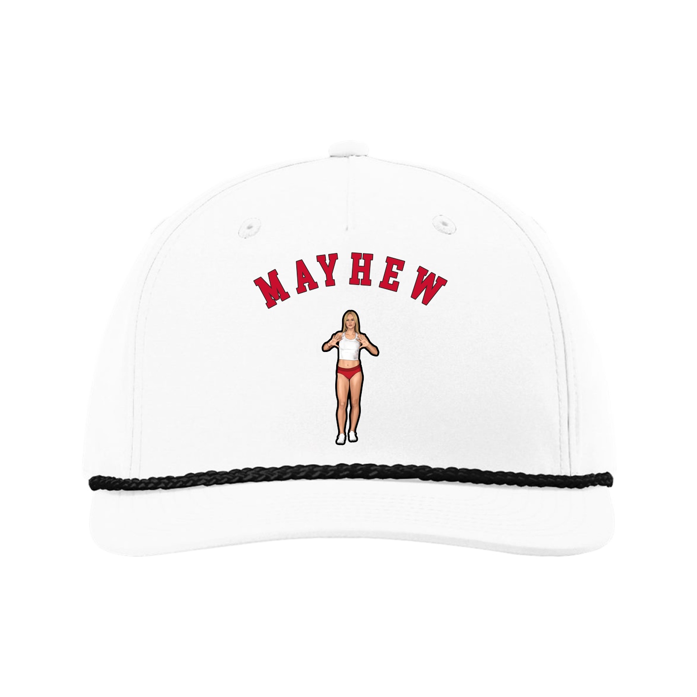 Five-Panel Classic Rope Cap — Shirsey Arch in White