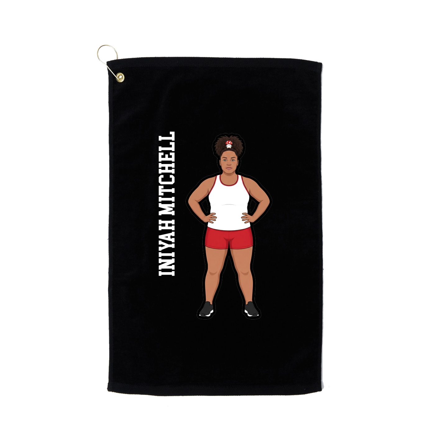 Golf Towel — Name Vertical in Black