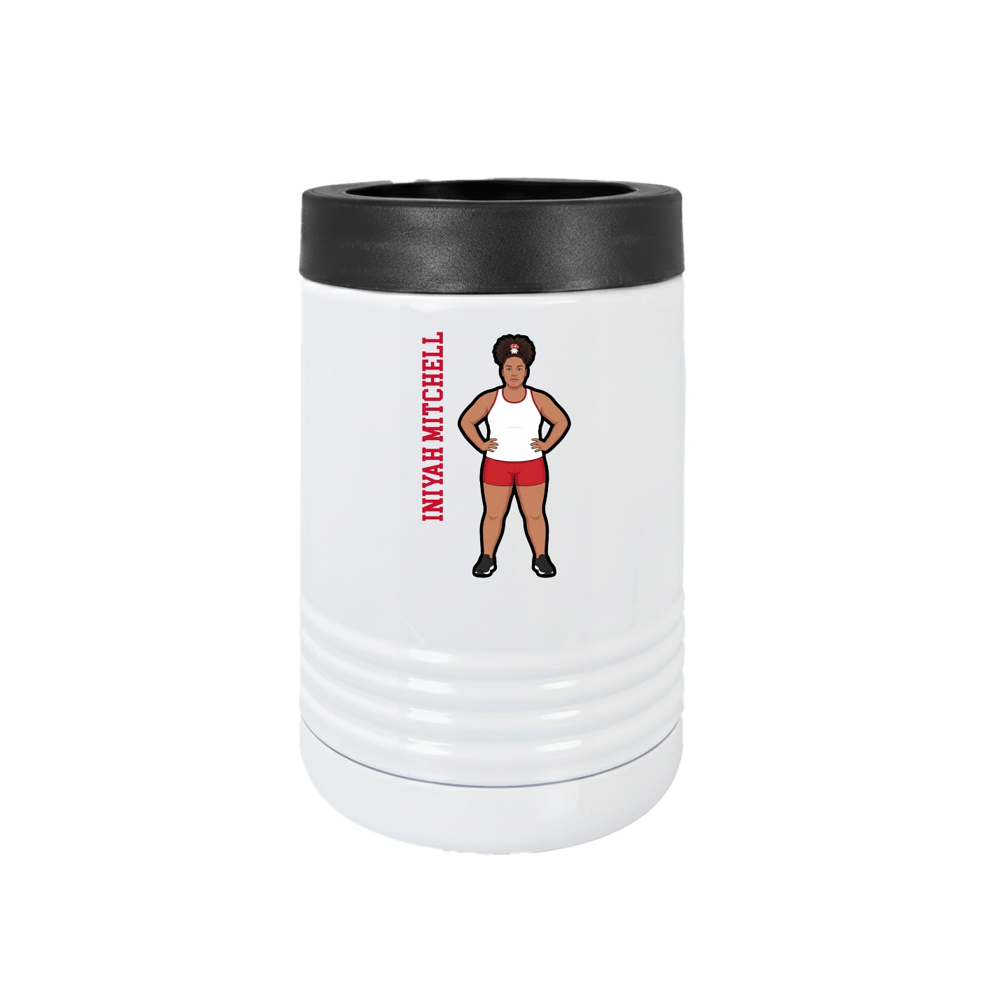 Beverage Holder — Name Vertical in White