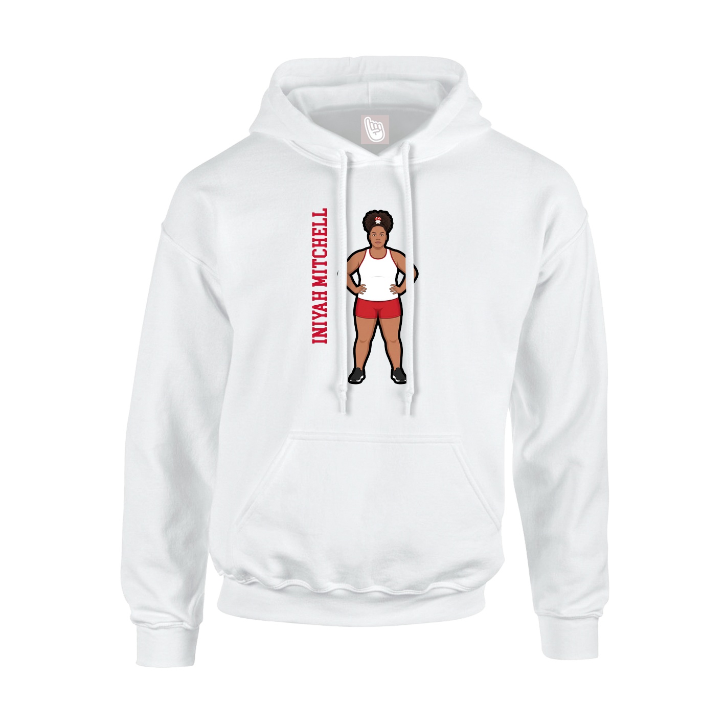 Youth Hoodie — Name Vertical in White