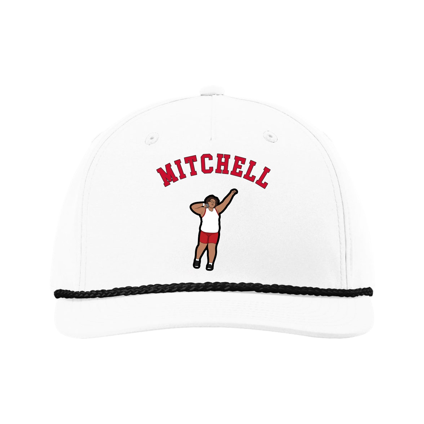 Five-Panel Classic Rope Cap — Shirsey Arch in White