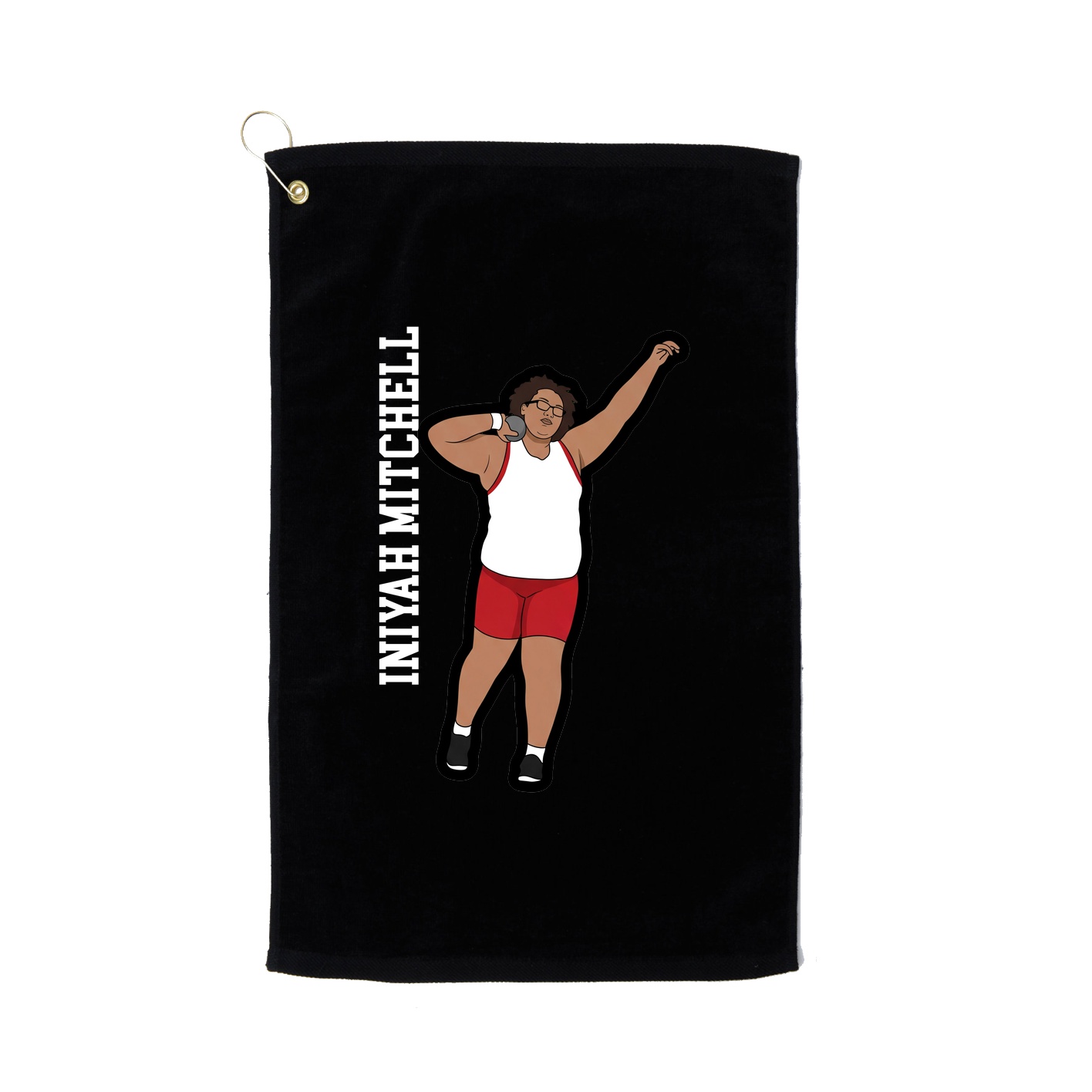 Golf Towel — Name Vertical in Black