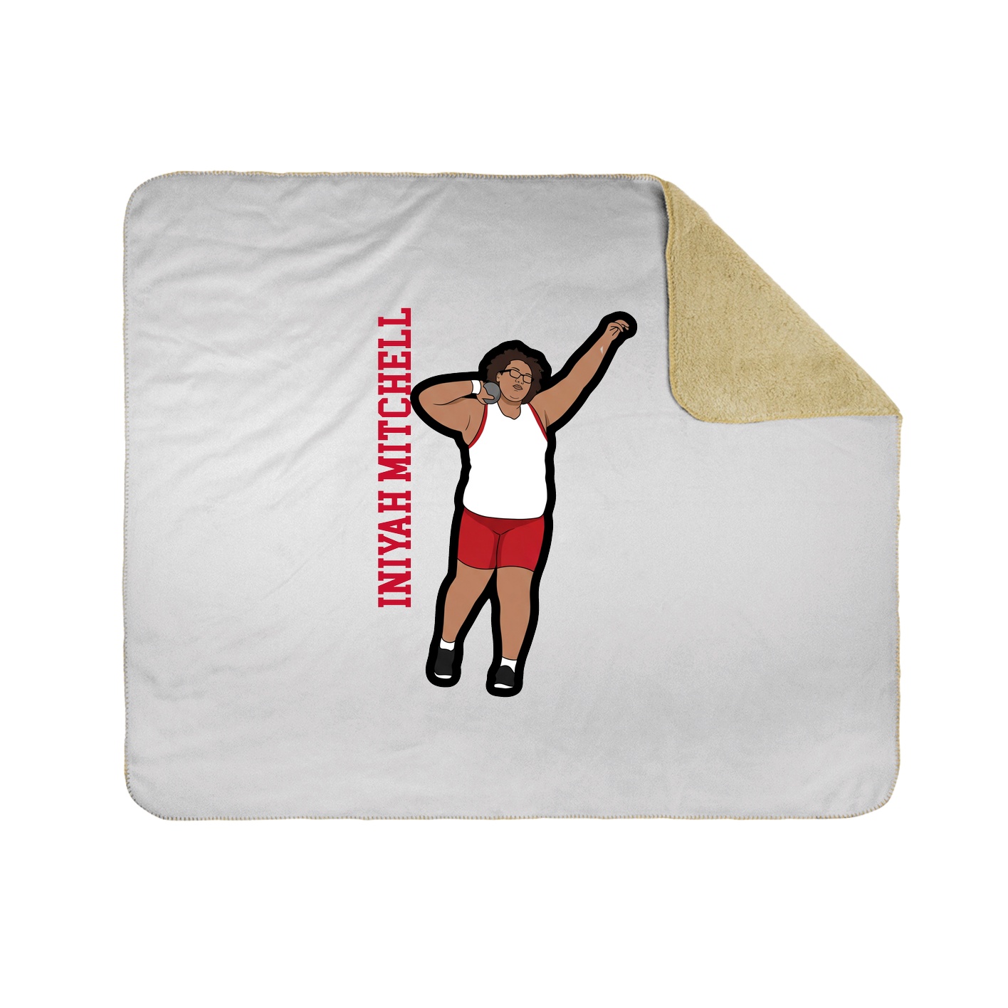 Throw Blanket — Name Vertical in White