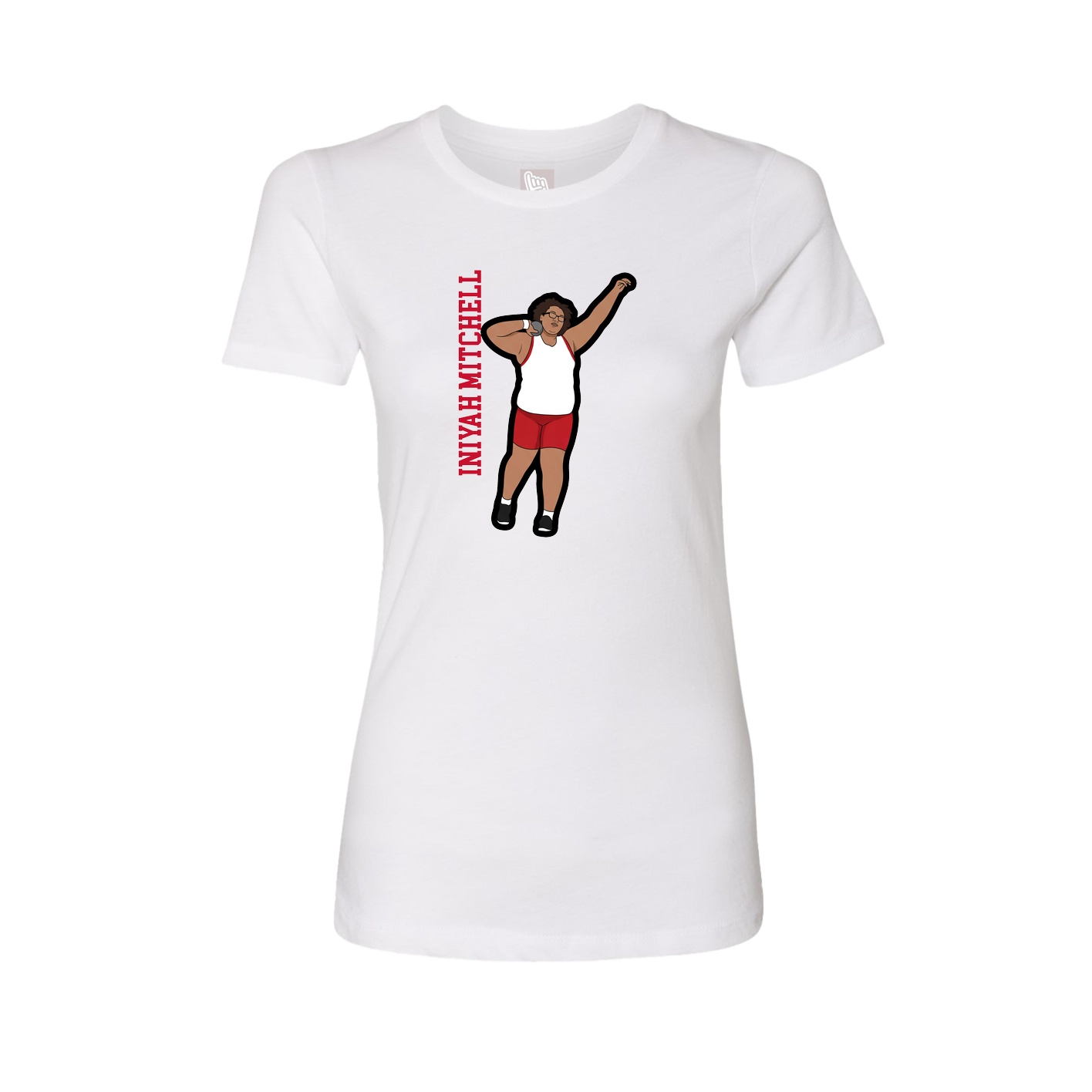 Womens Tee — Name Vertical in White