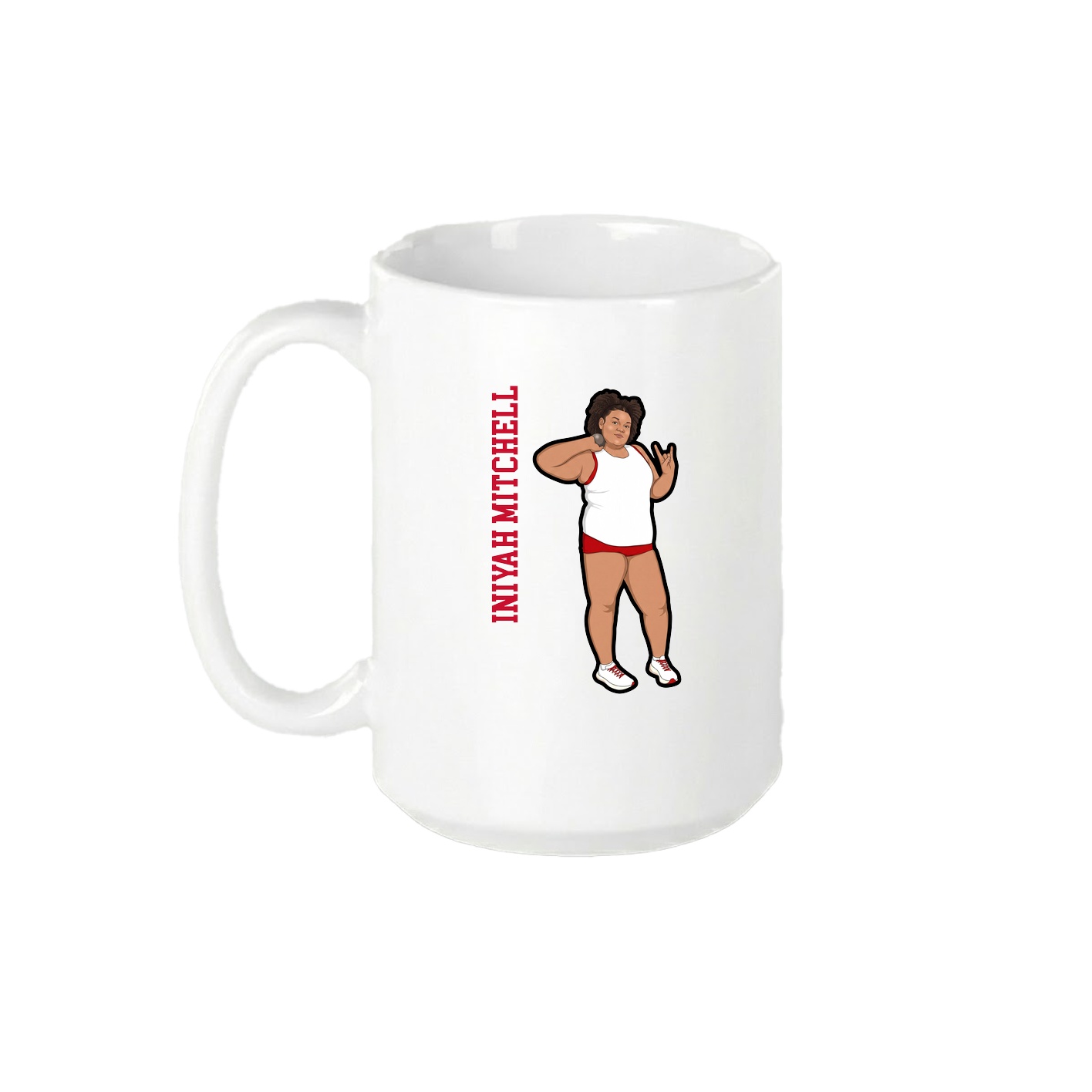 15oz Coffee Mug — Name Vertical in White