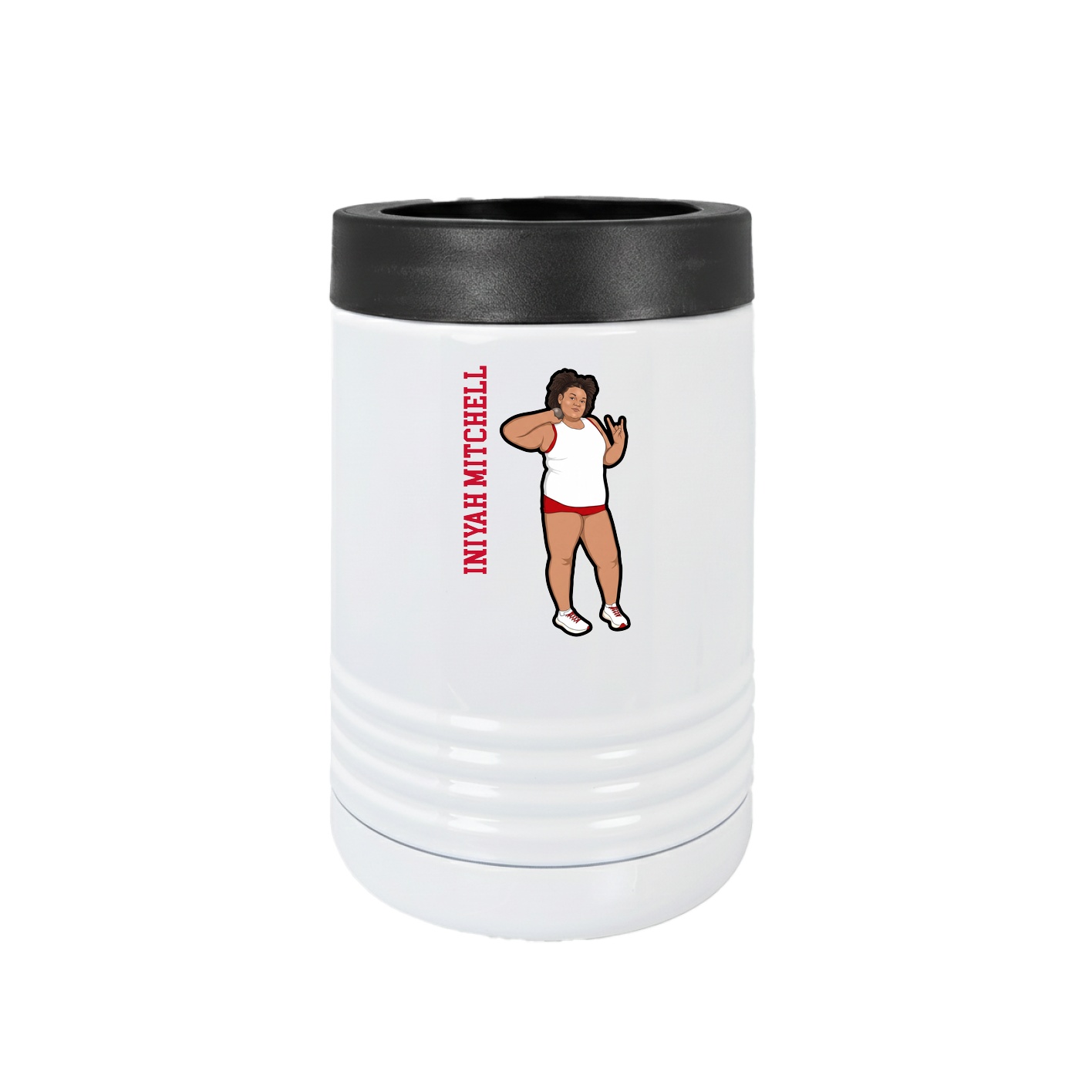 Beverage Holder — Name Vertical in White