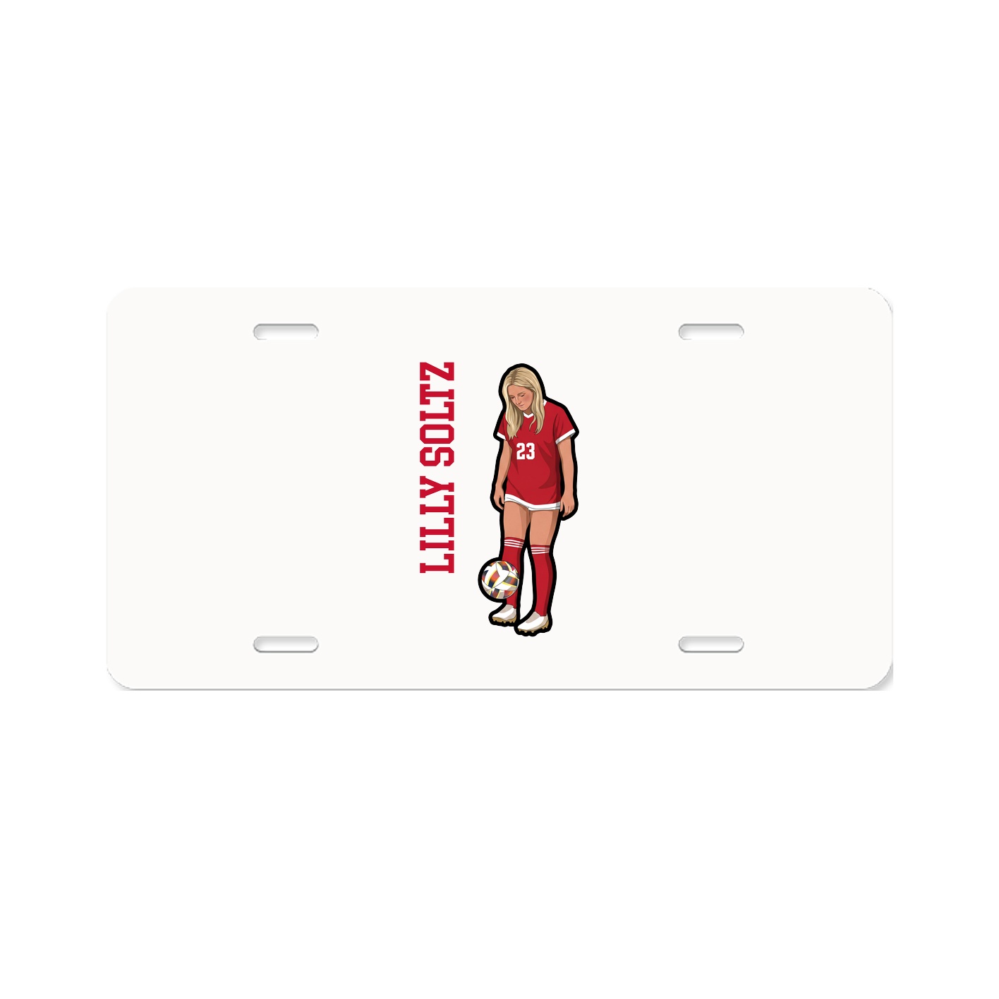 License Plate — Name Vertical in Classic