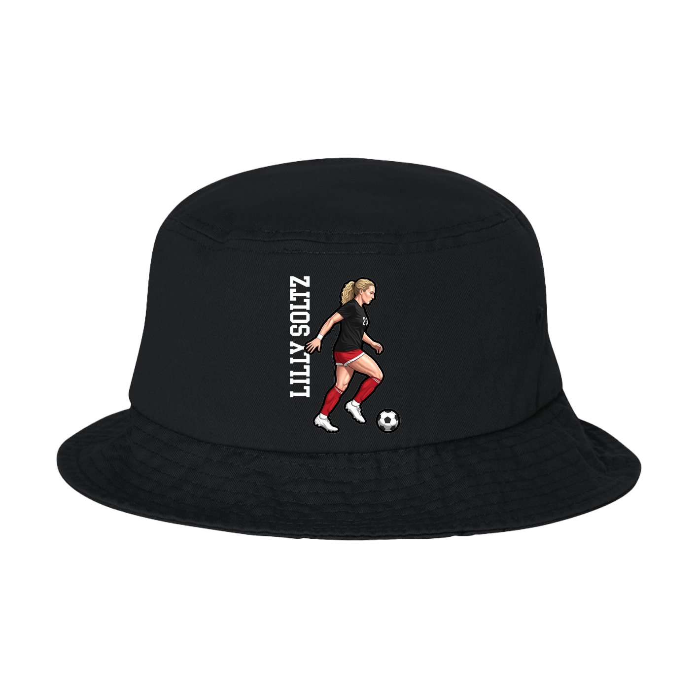 Bucket Cap — Name Vertical in Black
