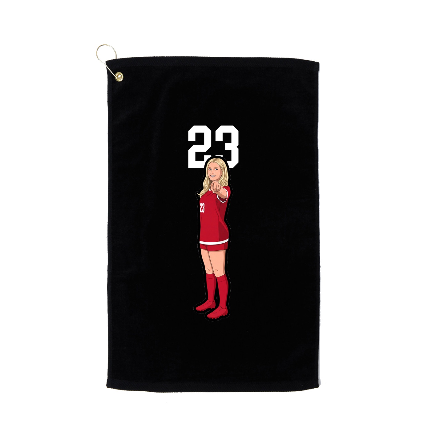 Golf Towel — Number Top in Black