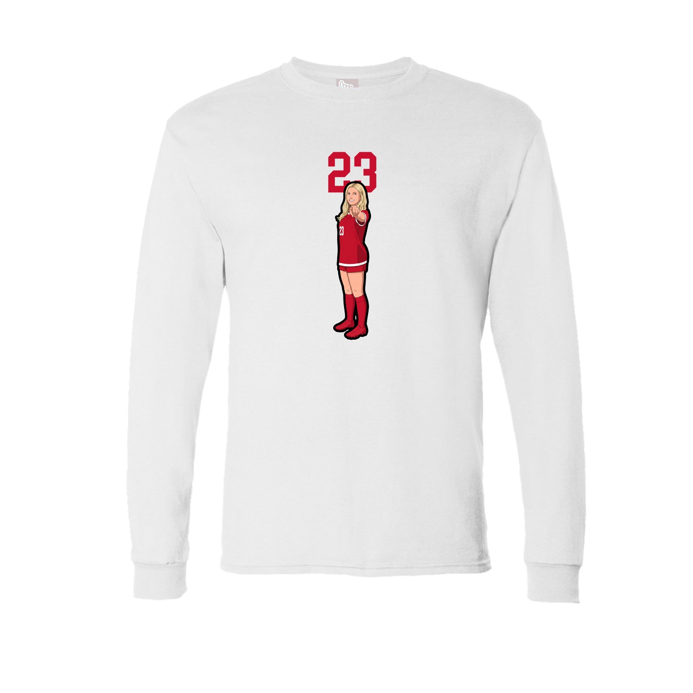 Long Sleeve Tee — Number Top in White