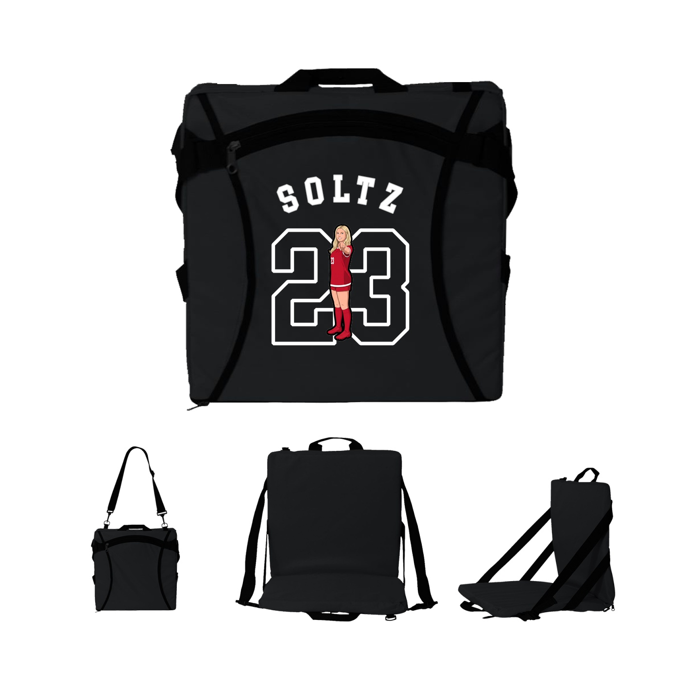 Folding Stadium Seat — Shirsey Arch in Black