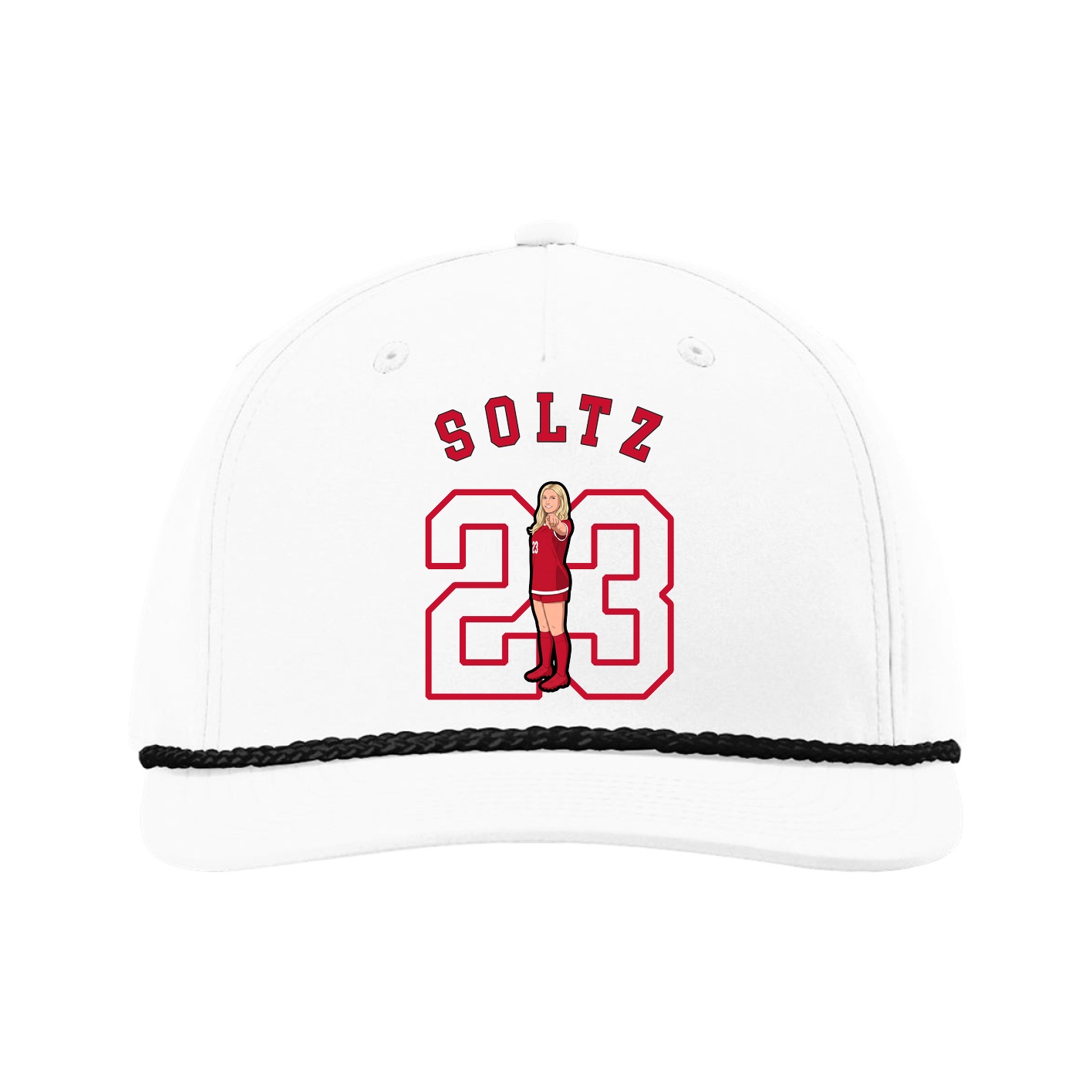 Five-Panel Classic Rope Cap — Shirsey Arch in White