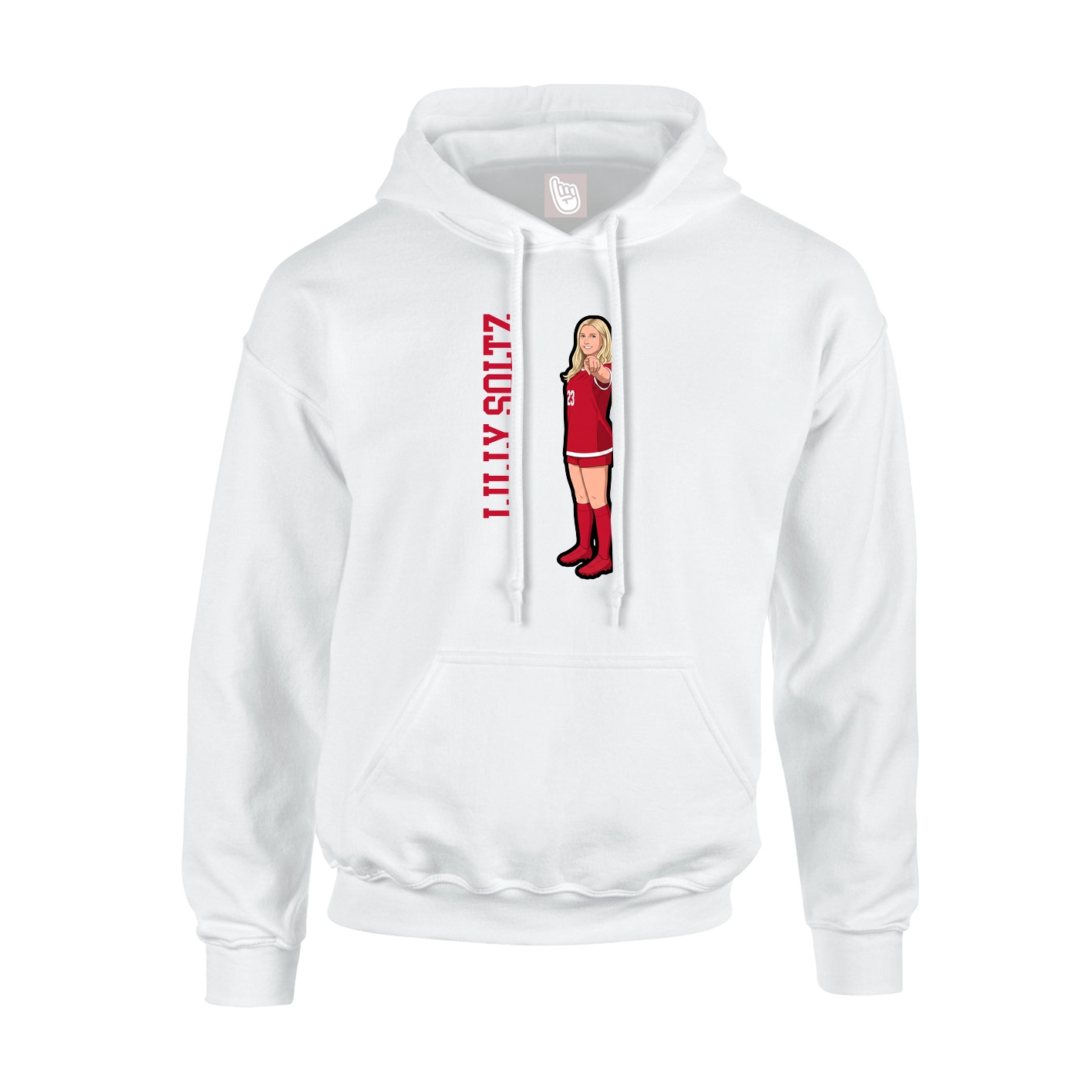 Youth Hoodie — Name Vertical in White
