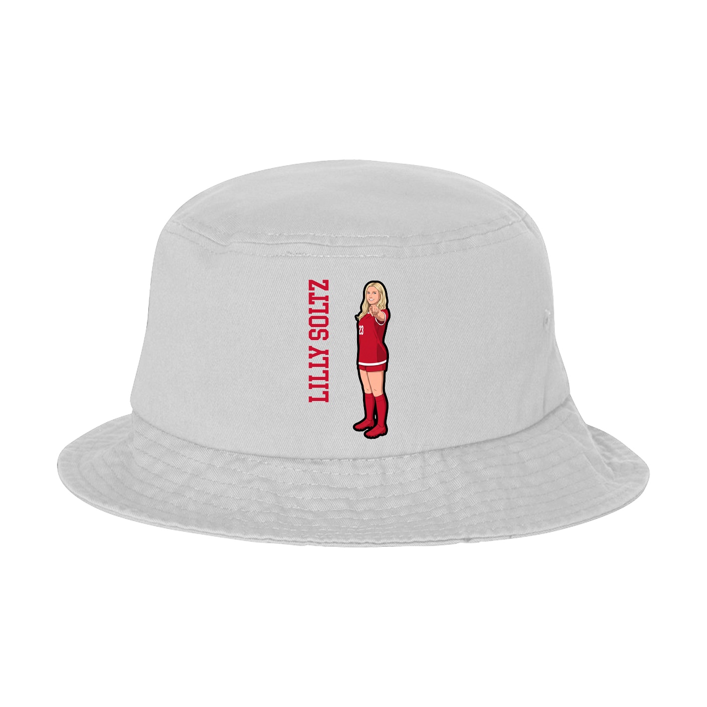 Bucket Cap — Name Vertical in White