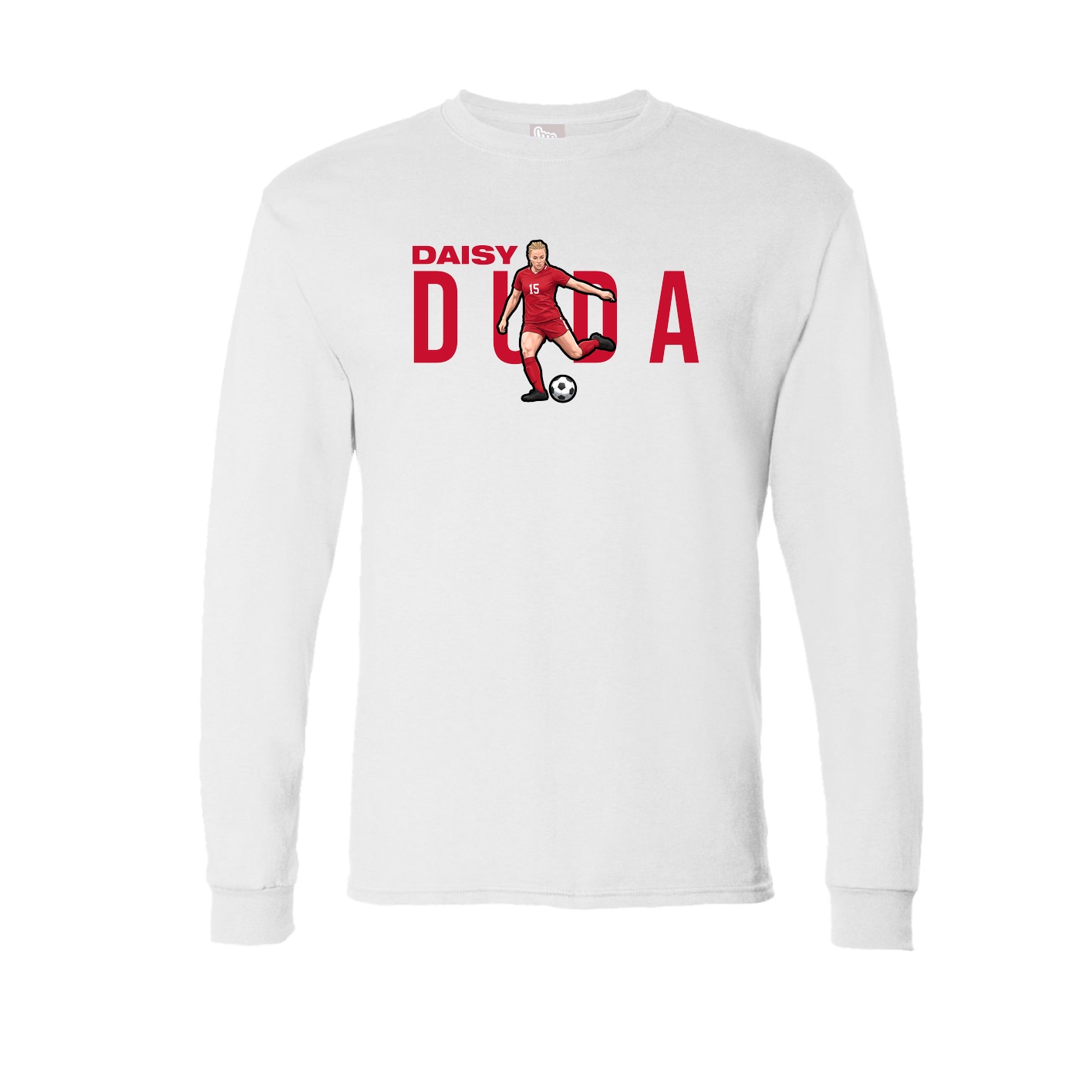 Long Sleeve Tee — Player Name in White