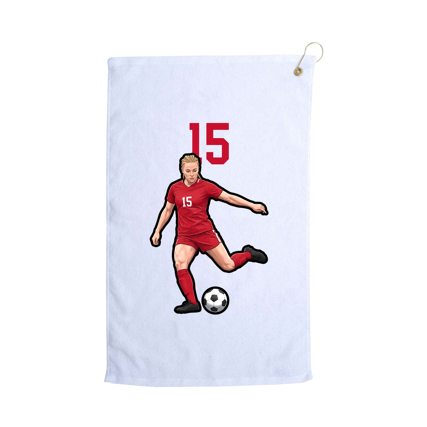 Golf Towel — Number Top in White