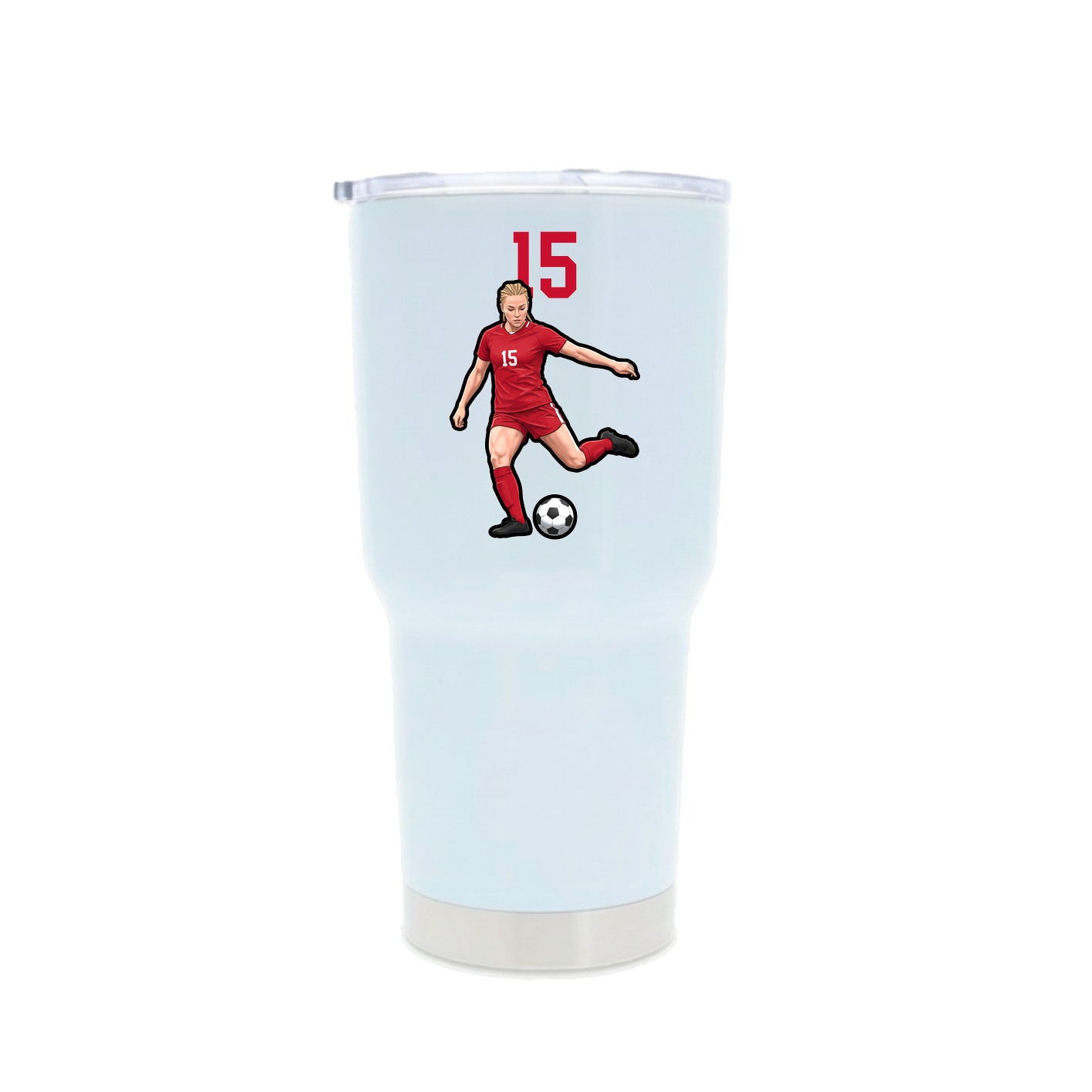 30oz Stainless Steel Tumbler — Number Top in White