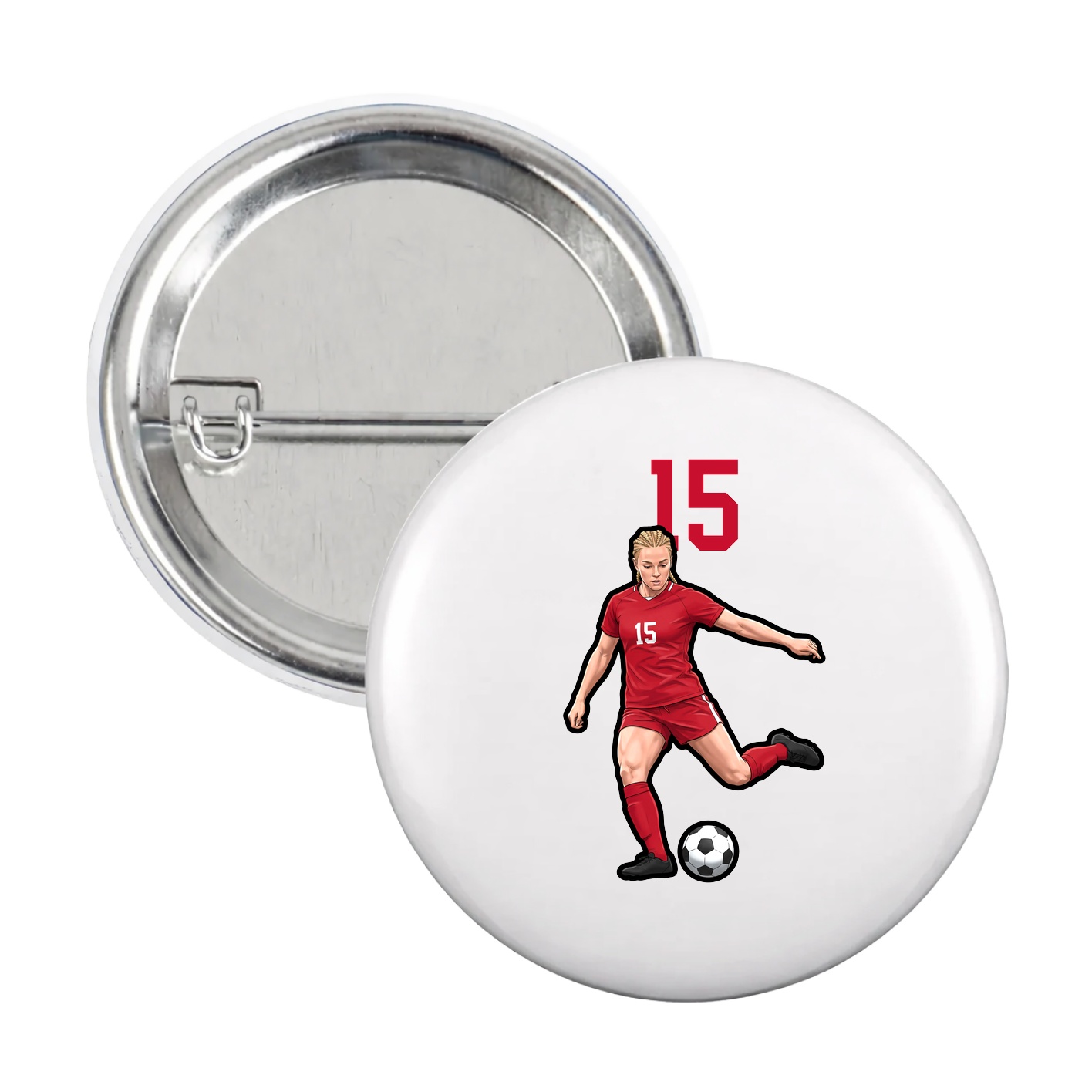 Game Day Button — Number Top in White