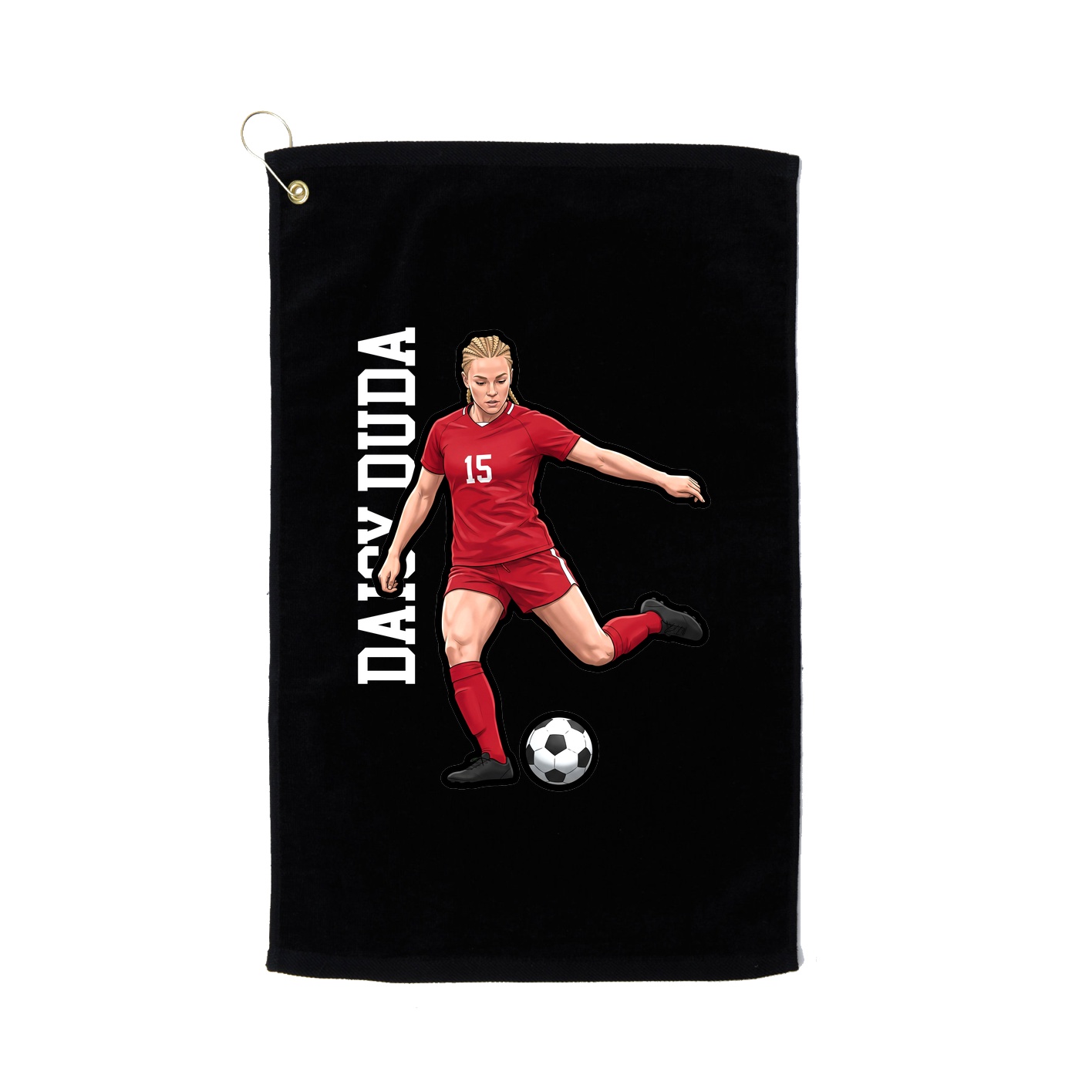 Golf Towel — Name Vertical in Black