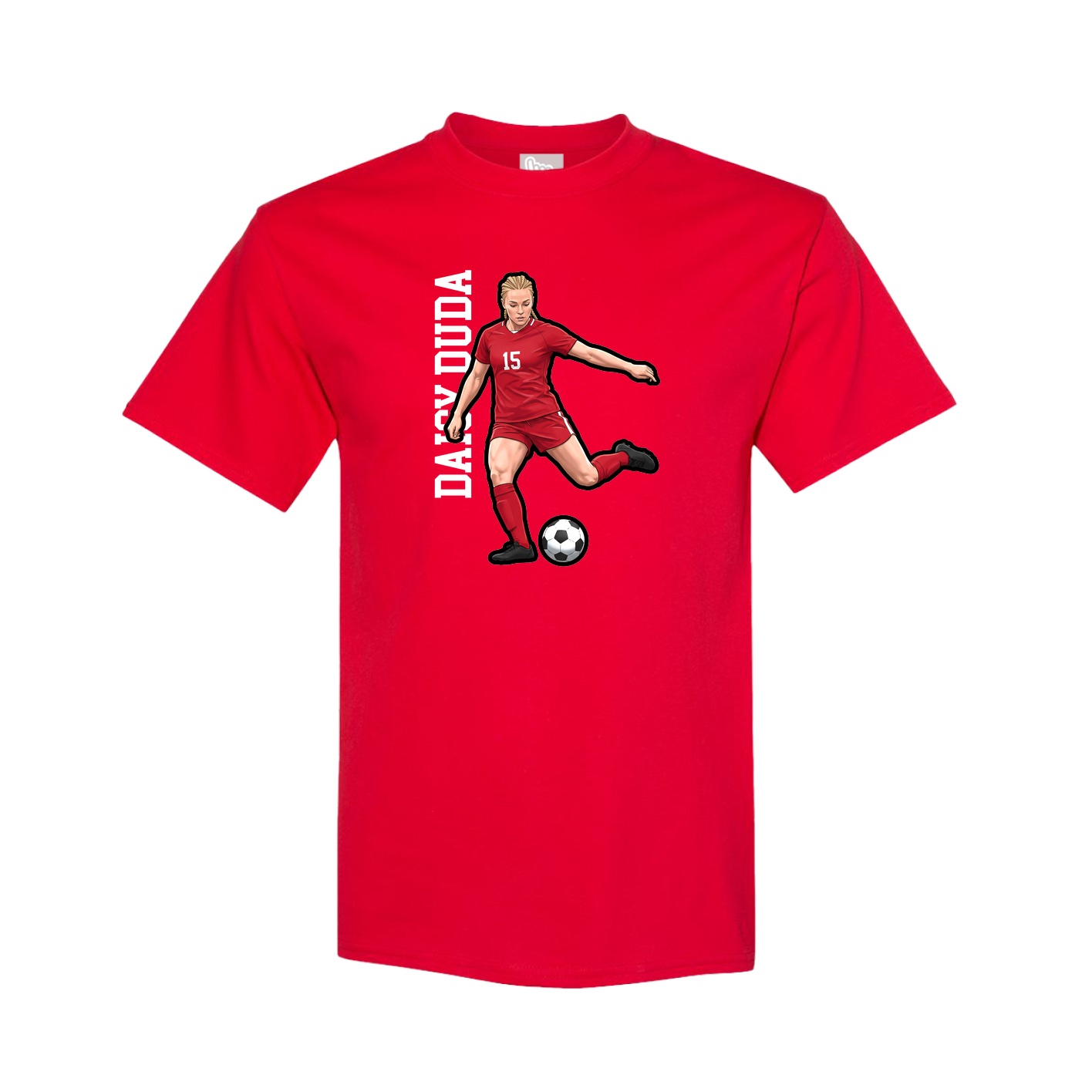 Youth Tee — Name Vertical in Red