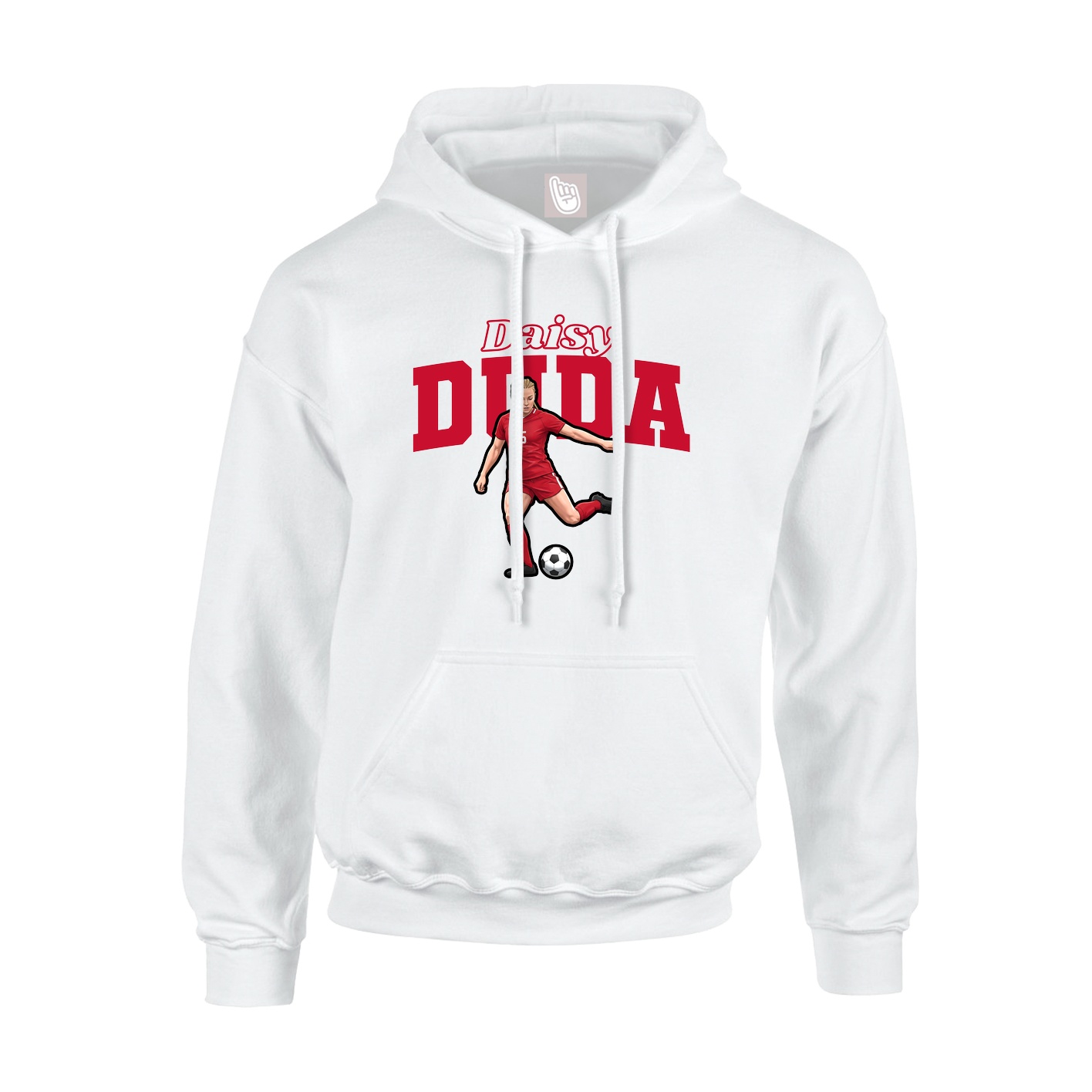 Youth Hoodie — Name Arch in White