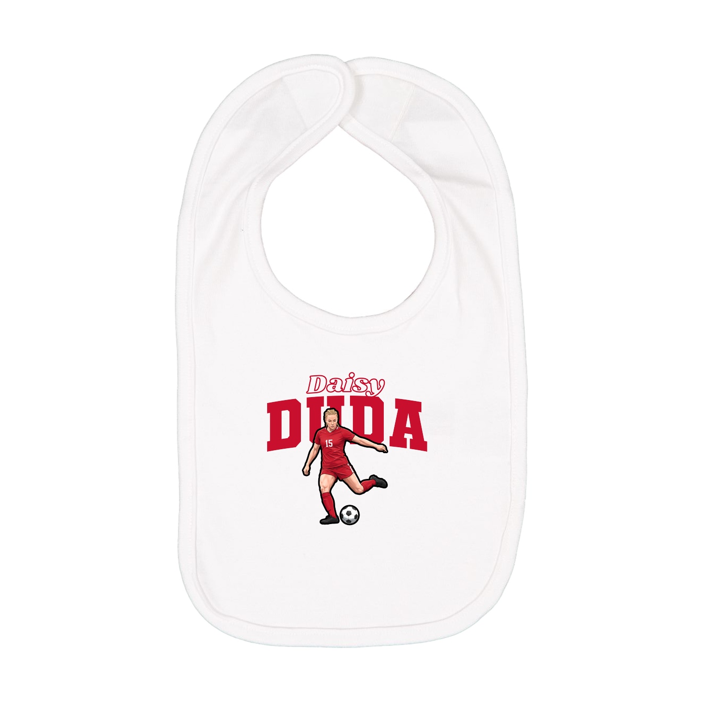 Infant Bib — Name Arch in White