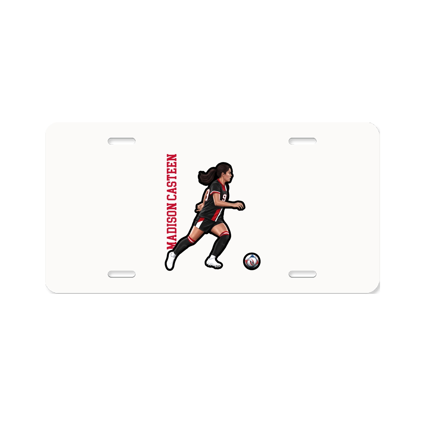 License Plate — Name Vertical in Classic