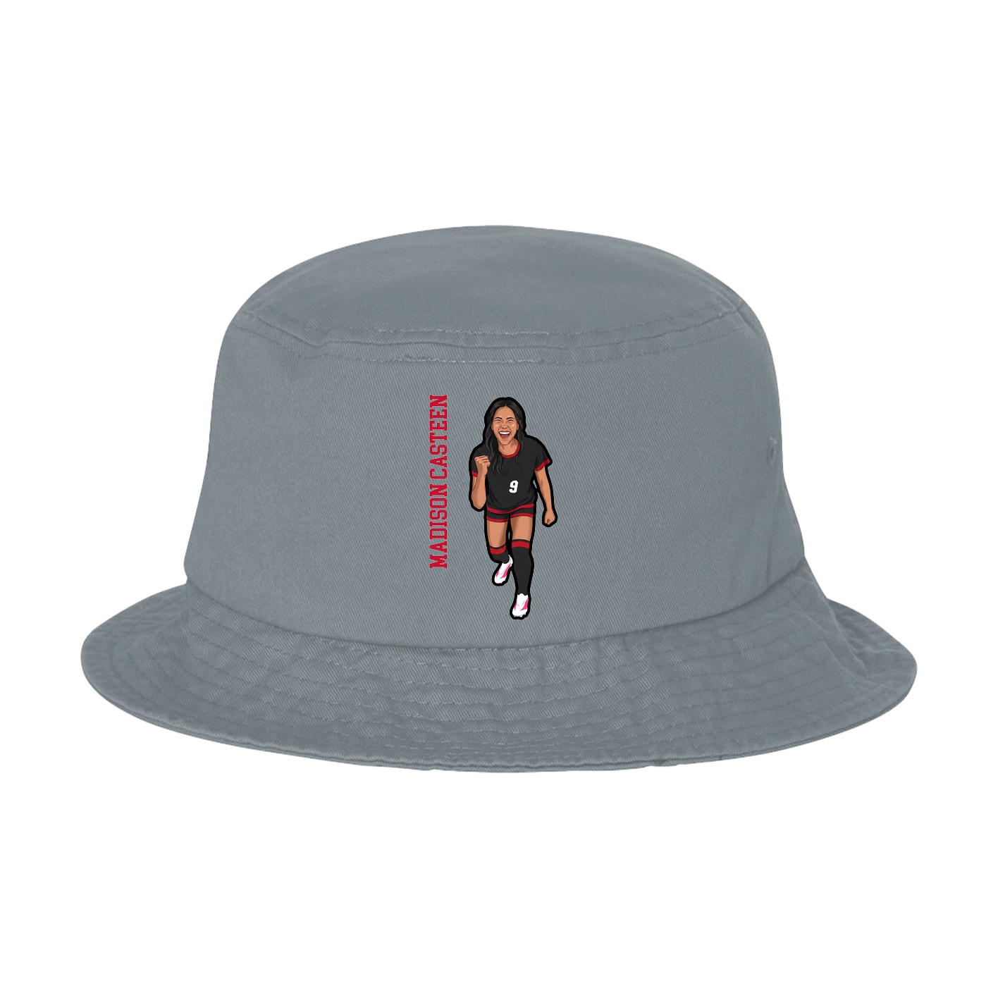 Bucket Cap — Name Vertical in Grey