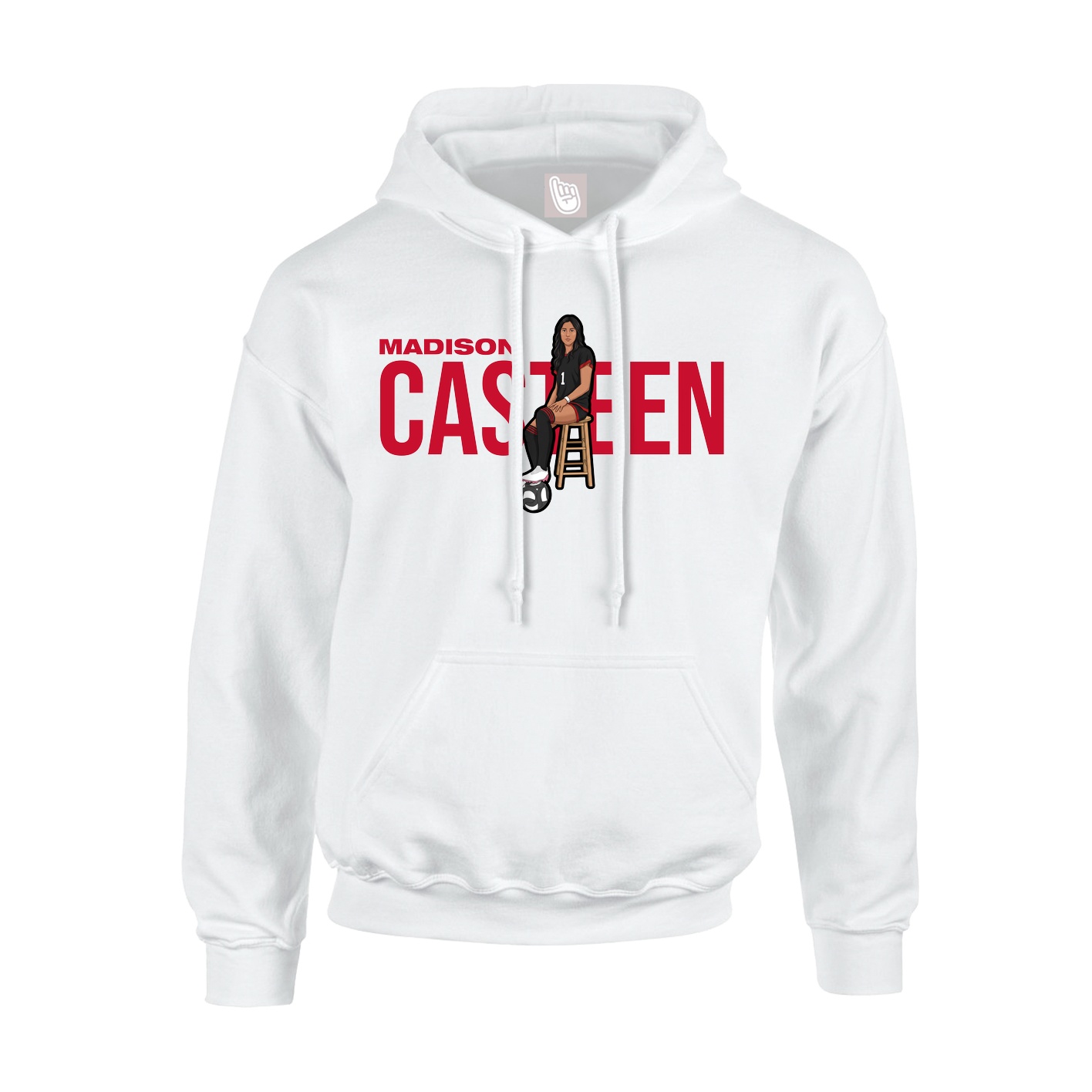 Youth Hoodie — Player Name in White
