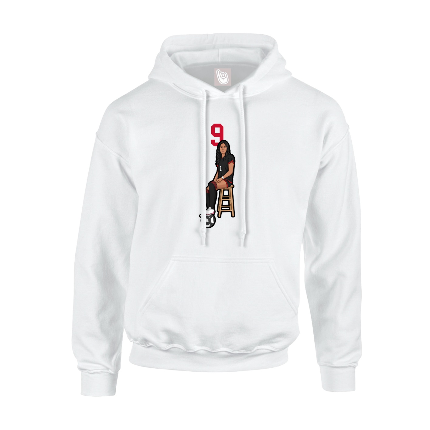 Hoodie — Number Top in White